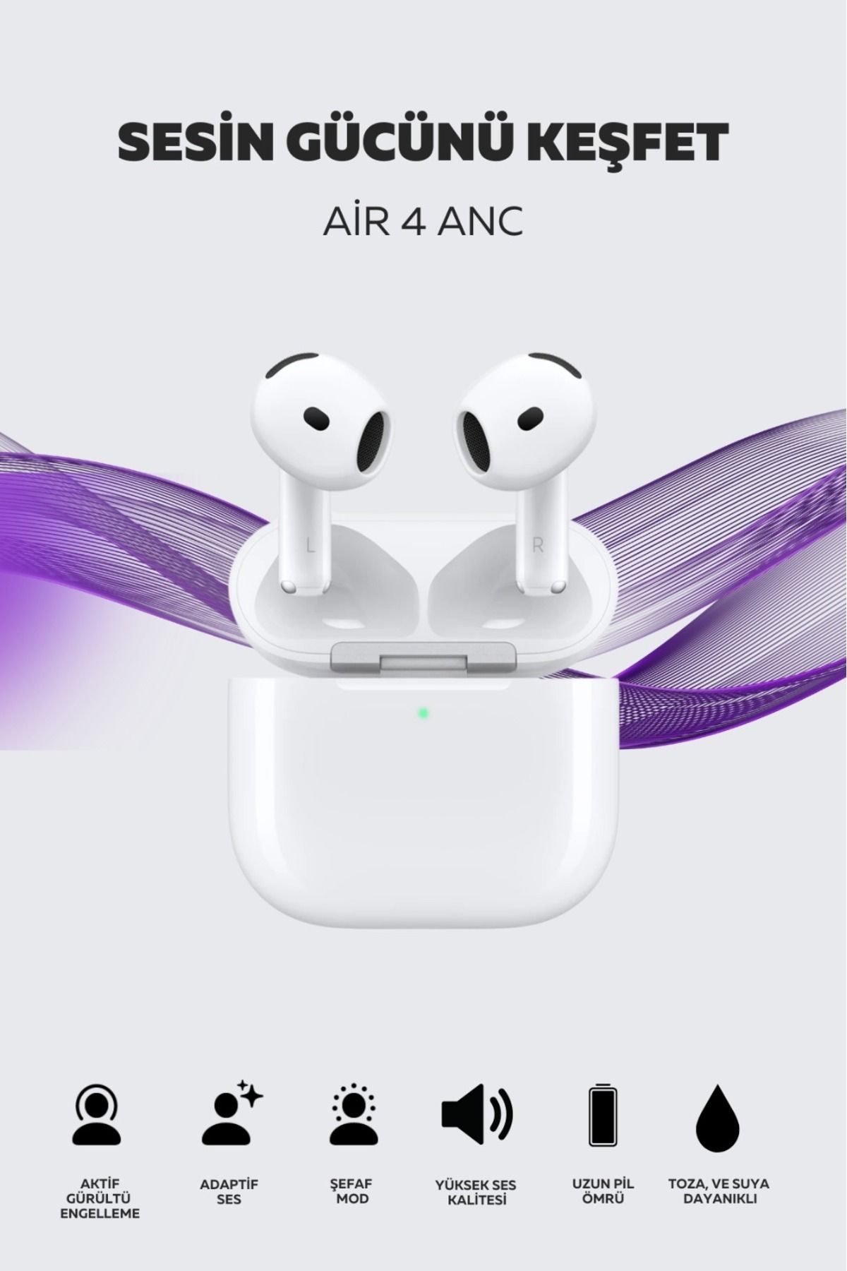 KETENOFFİCİAL Air 4 Anc Premium Kablosuz Bluetooth Kulaklık