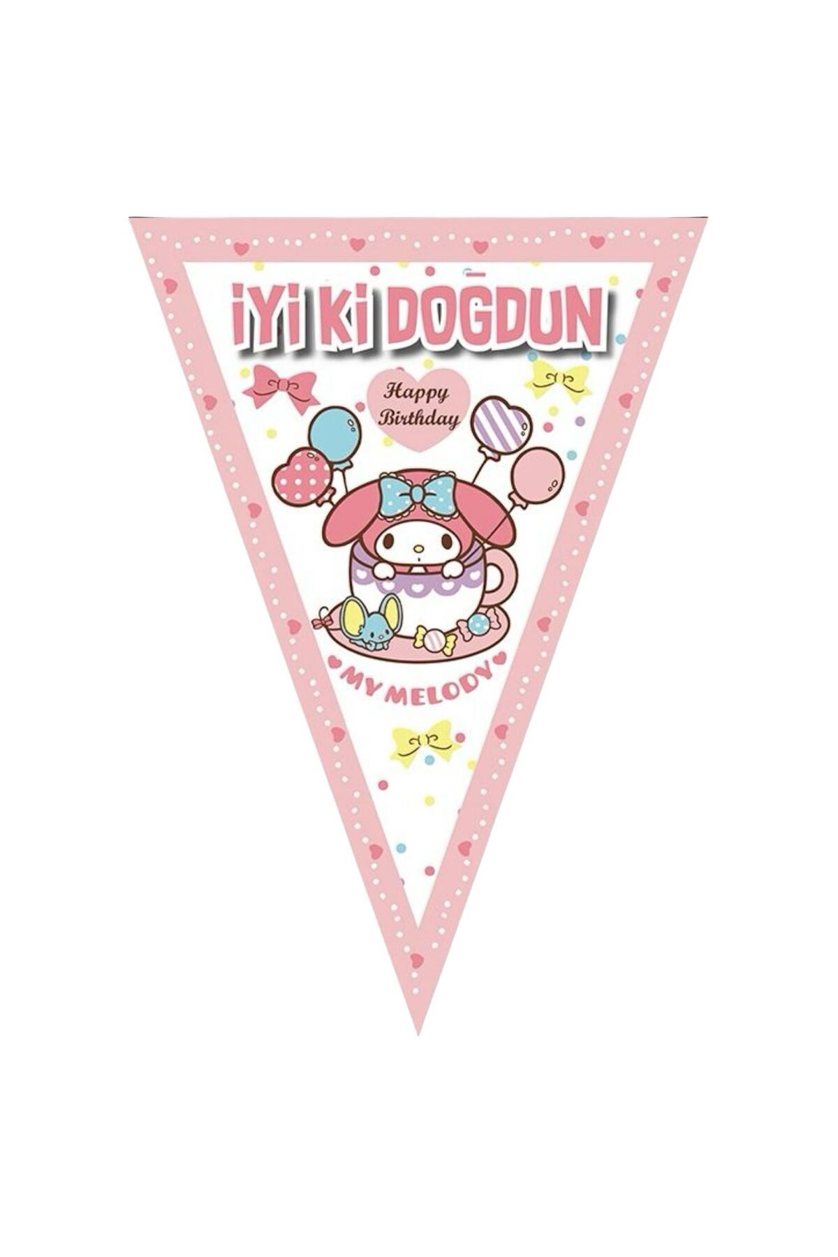 Cadde Süs My Melody Temalı Flama seti 9 bayrak