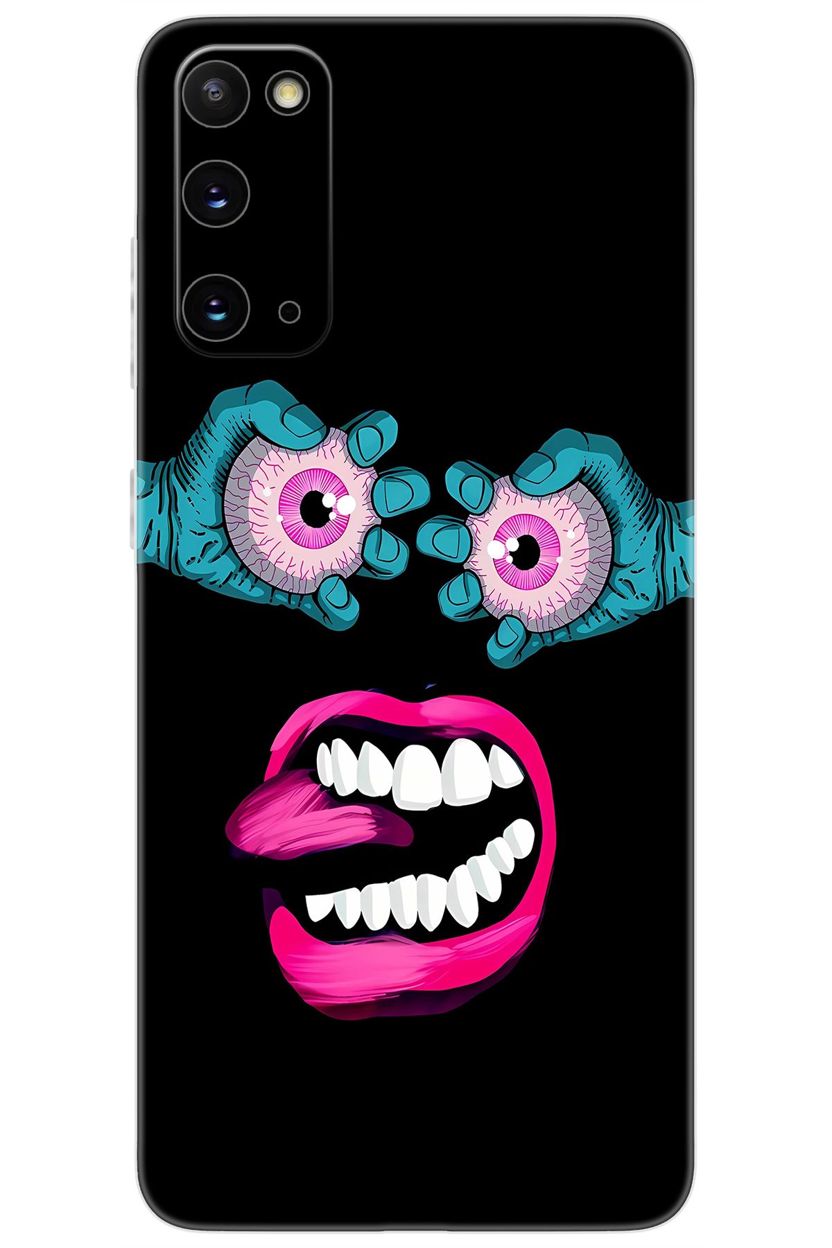 Ceppare Samsung Galaxy S20 (SM-G980F) Uyumlu Kılıf Desen Baskılı Silikon Çılgın Gözler STK:657 CP-09dijCm
