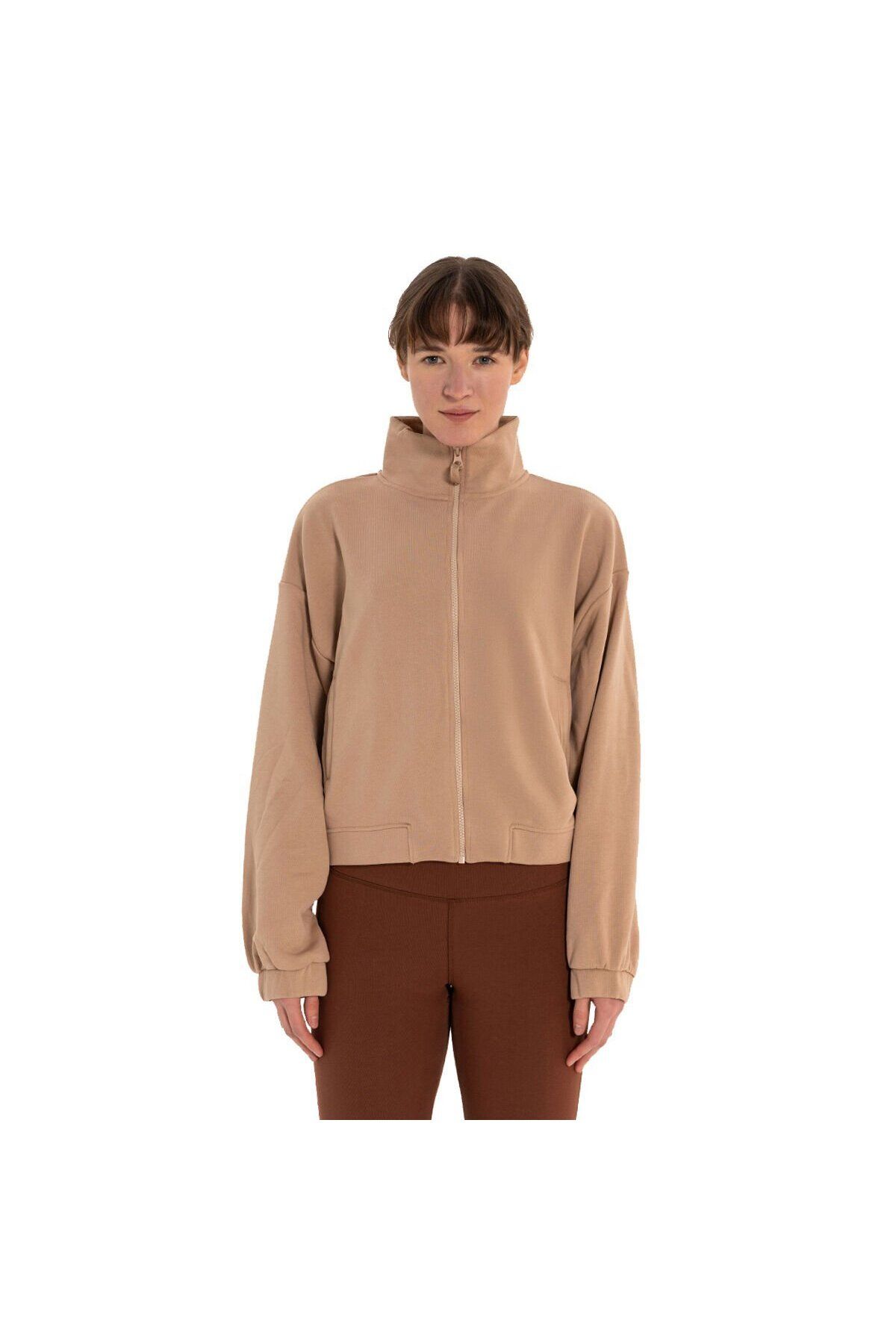 Inguz Dik Yaka Fermuarlı Organik Pamuk Sweatshirt