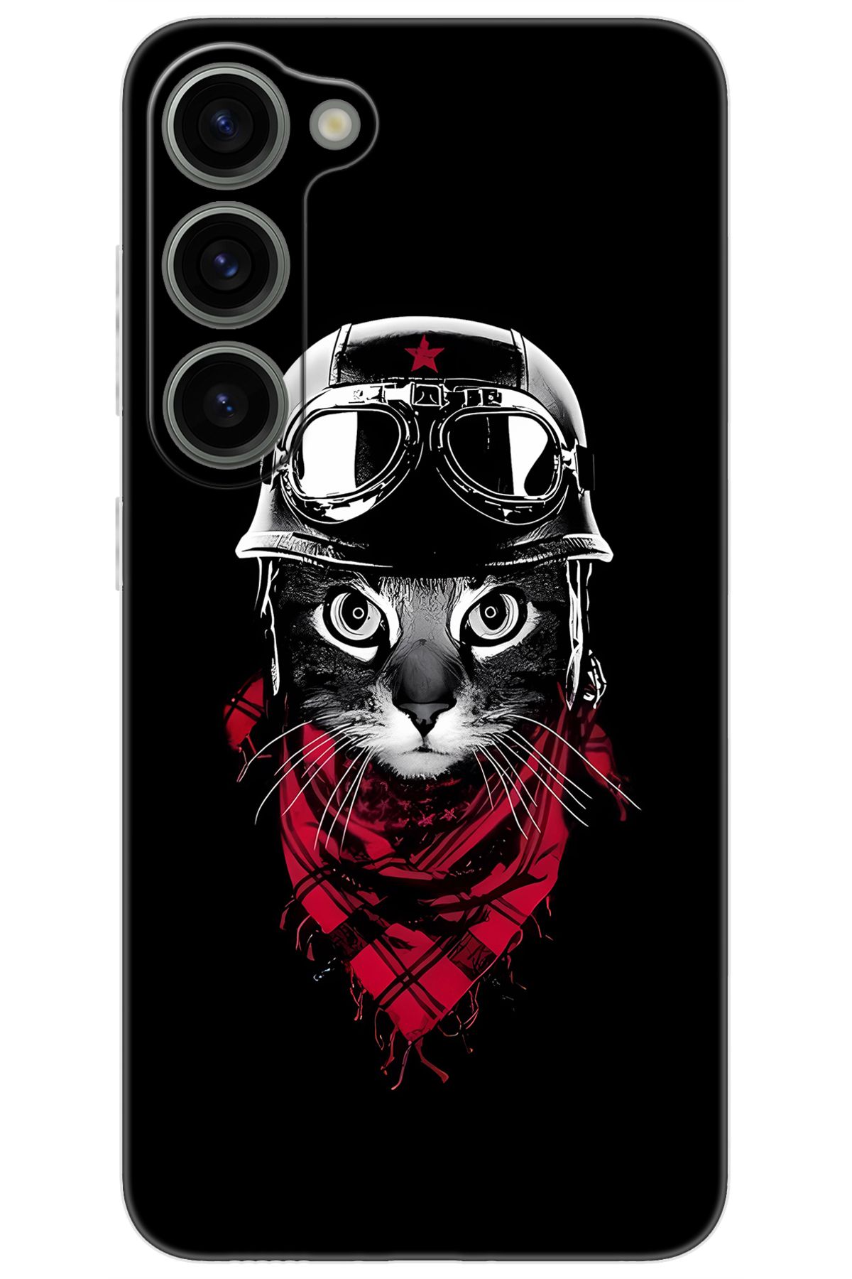 Ceppare Samsung Galaxy S23 (SM-S911B) Uyumlu Kılıf Desen Baskılı Silikon Pilot Kedi STK:656 CP-w5OyBBP