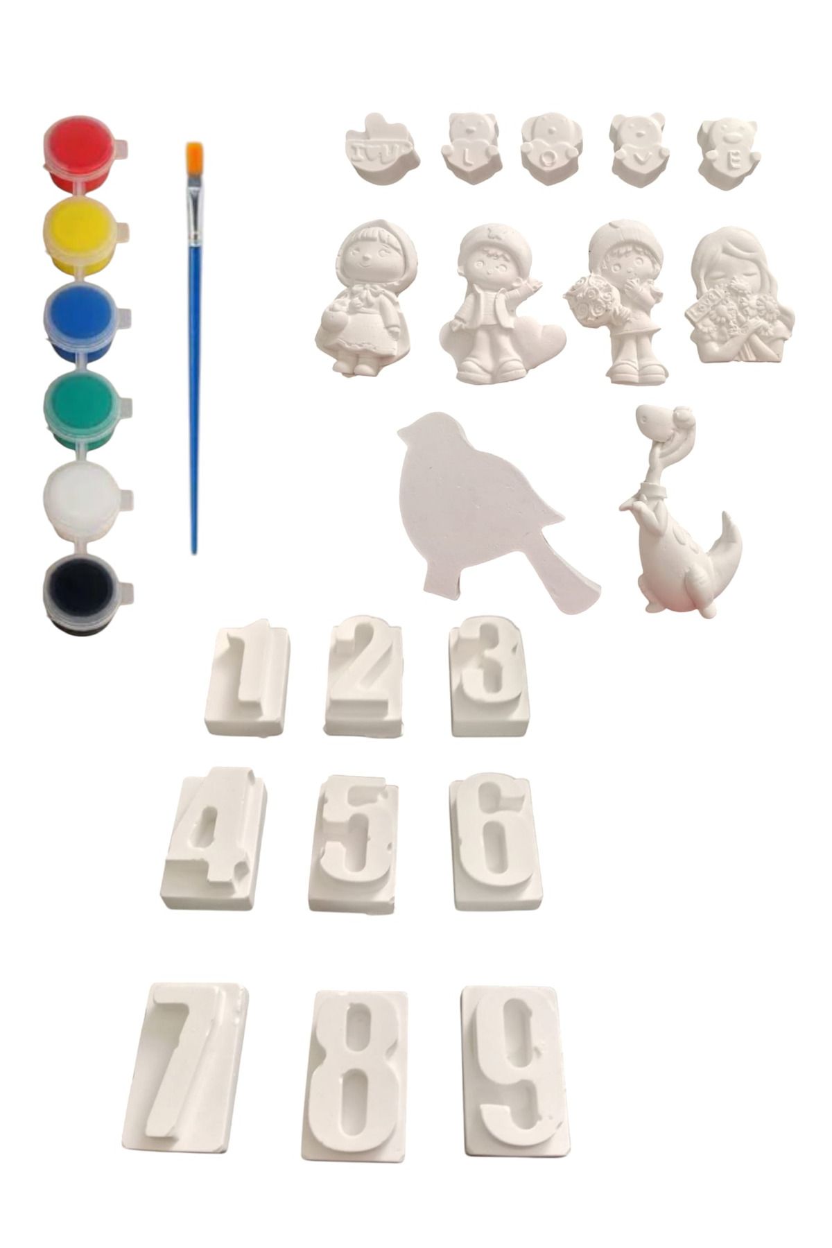 lambader 20 adet Mini Taş Boyama Seti Anne Ve Çocuk Etkinliği Taş Boyama(3D)