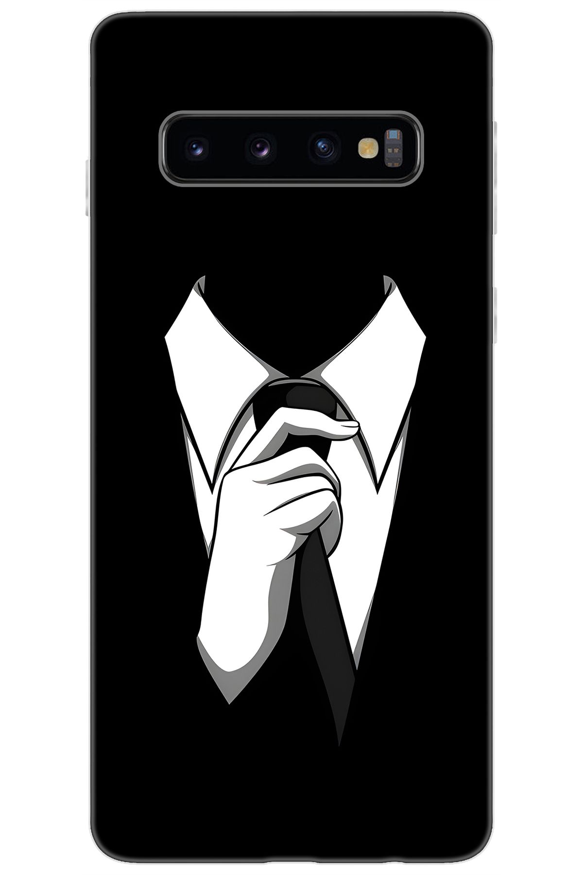 Ceppare Samsung Galaxy S10 (SM-G973F) Uyumlu Kılıf Desen Baskılı Silikon Gizemli Adam STK:611 CP-UuDMegi