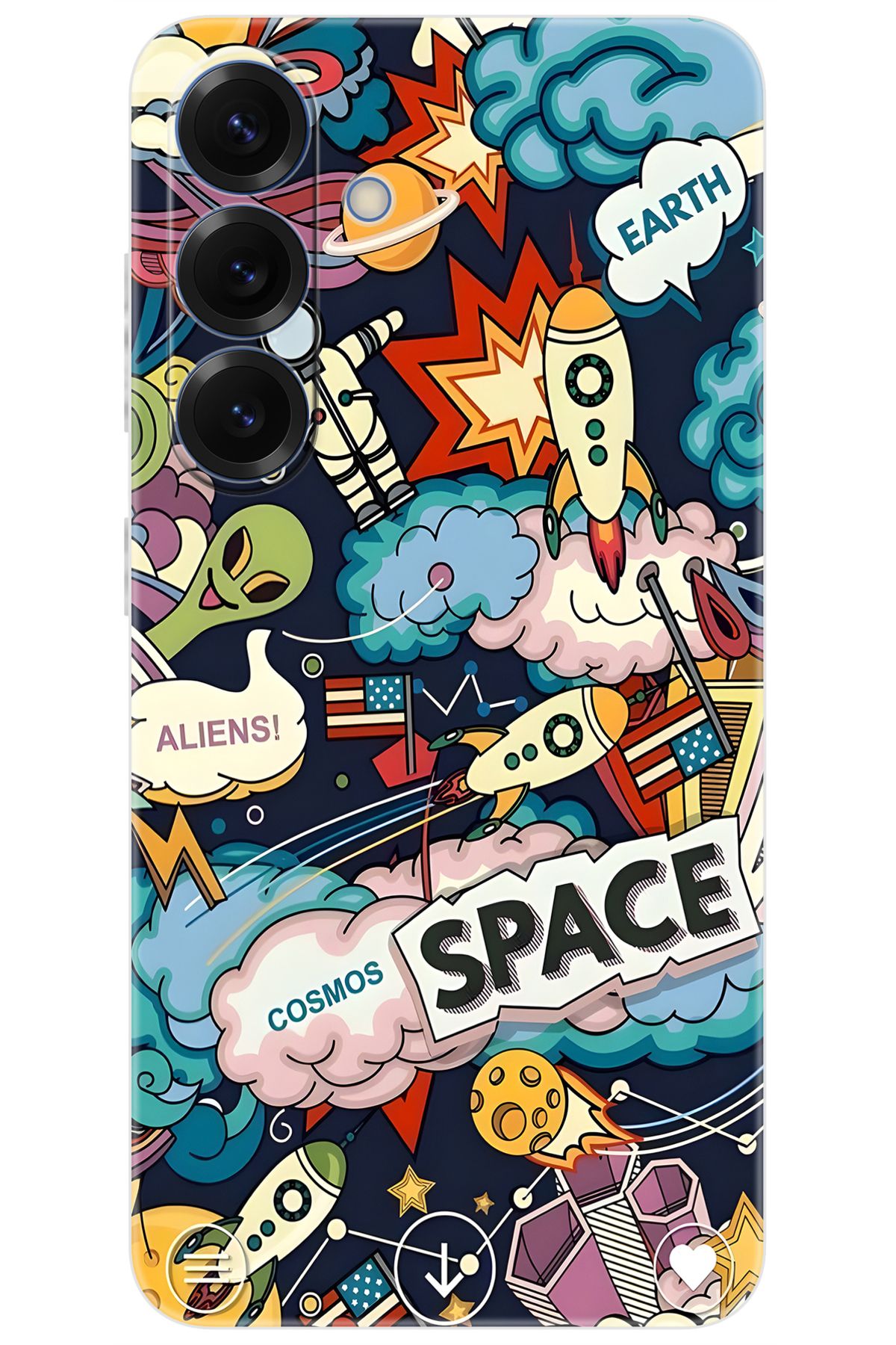 Ceppare Samsung Galaxy S25 (SM-S931B) Uyumlu Kılıf Desen Baskılı Silikon Space STK:633 CP-16hUxbi