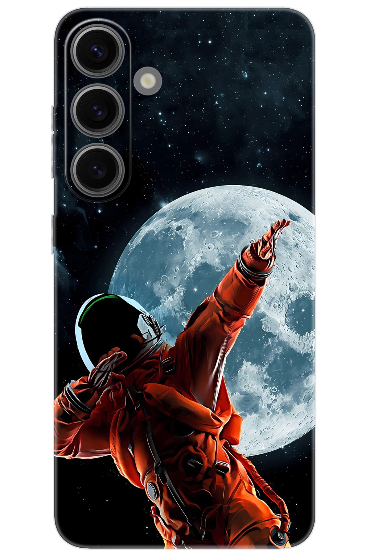 Ceppare Samsung Galaxy S24 (SM-S921B) Uyumlu Kılıf Desen Baskılı Silikon Astronot STK:674 CP-BeDhdvn