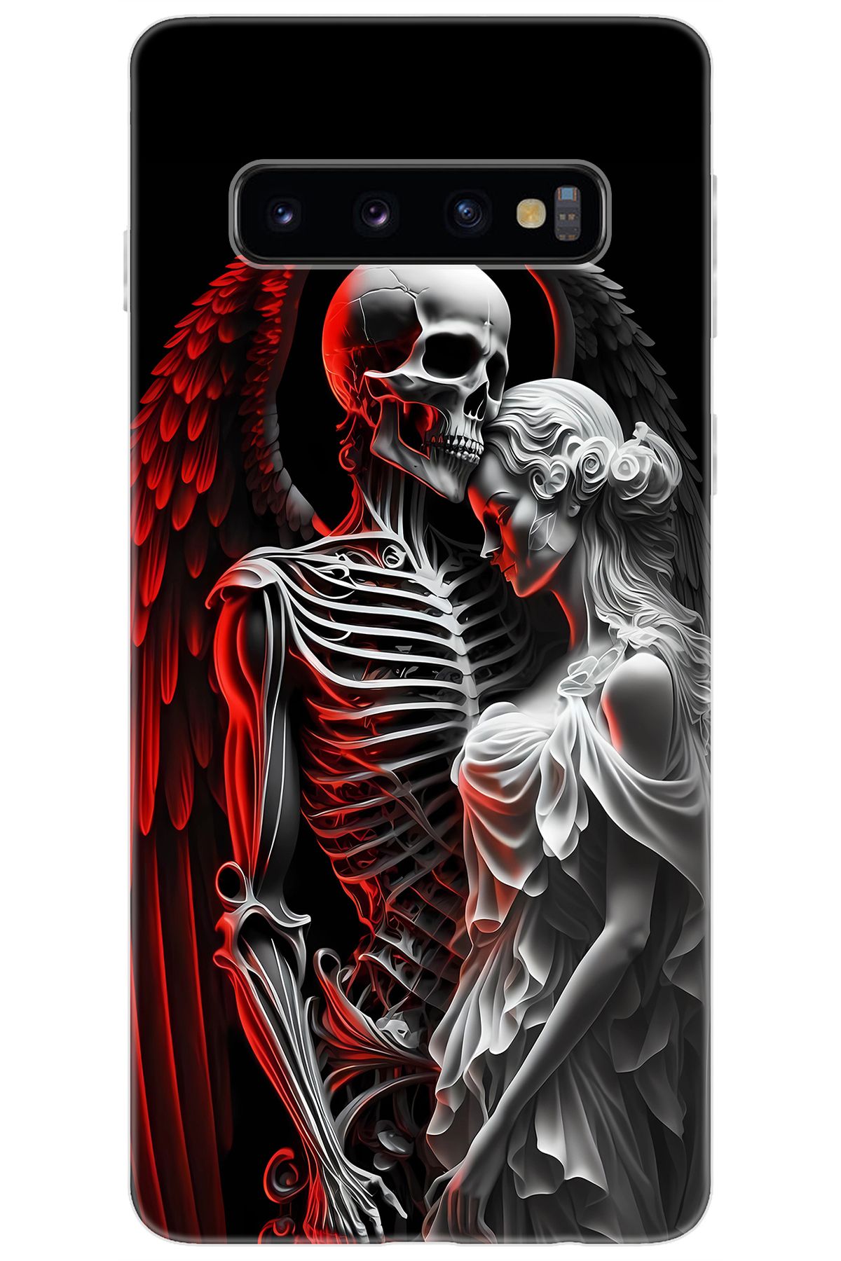 Ceppare Samsung Galaxy S10 (SM-G973F) Uyumlu Kılıf Desenli Silikon İskelet ve Melek Aşkı STK:644 CP-uzBLWV6