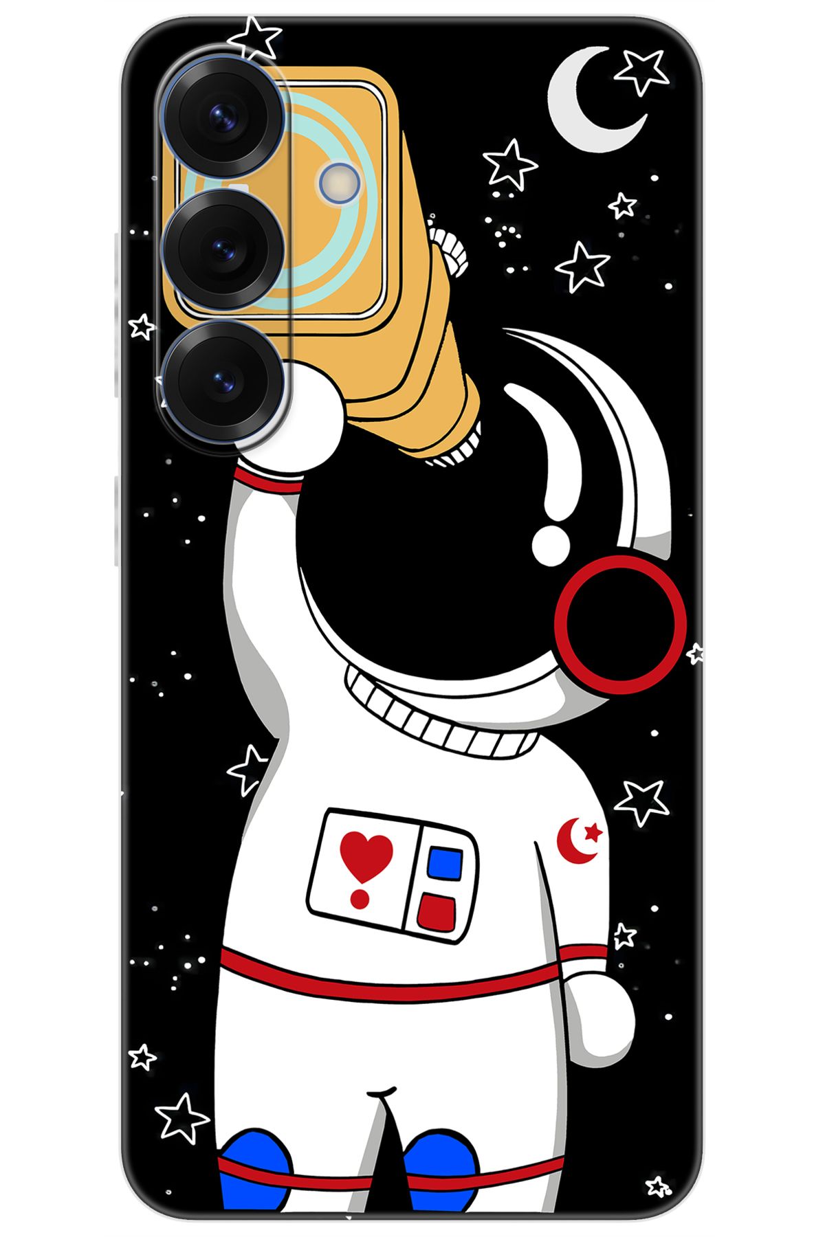 Ceppare Samsung Galaxy S25 (SM-S931B) Uyumlu Kılıf Desen Baskılı Silikon Sevimli Astronot STK:100 CP-moAL9ni