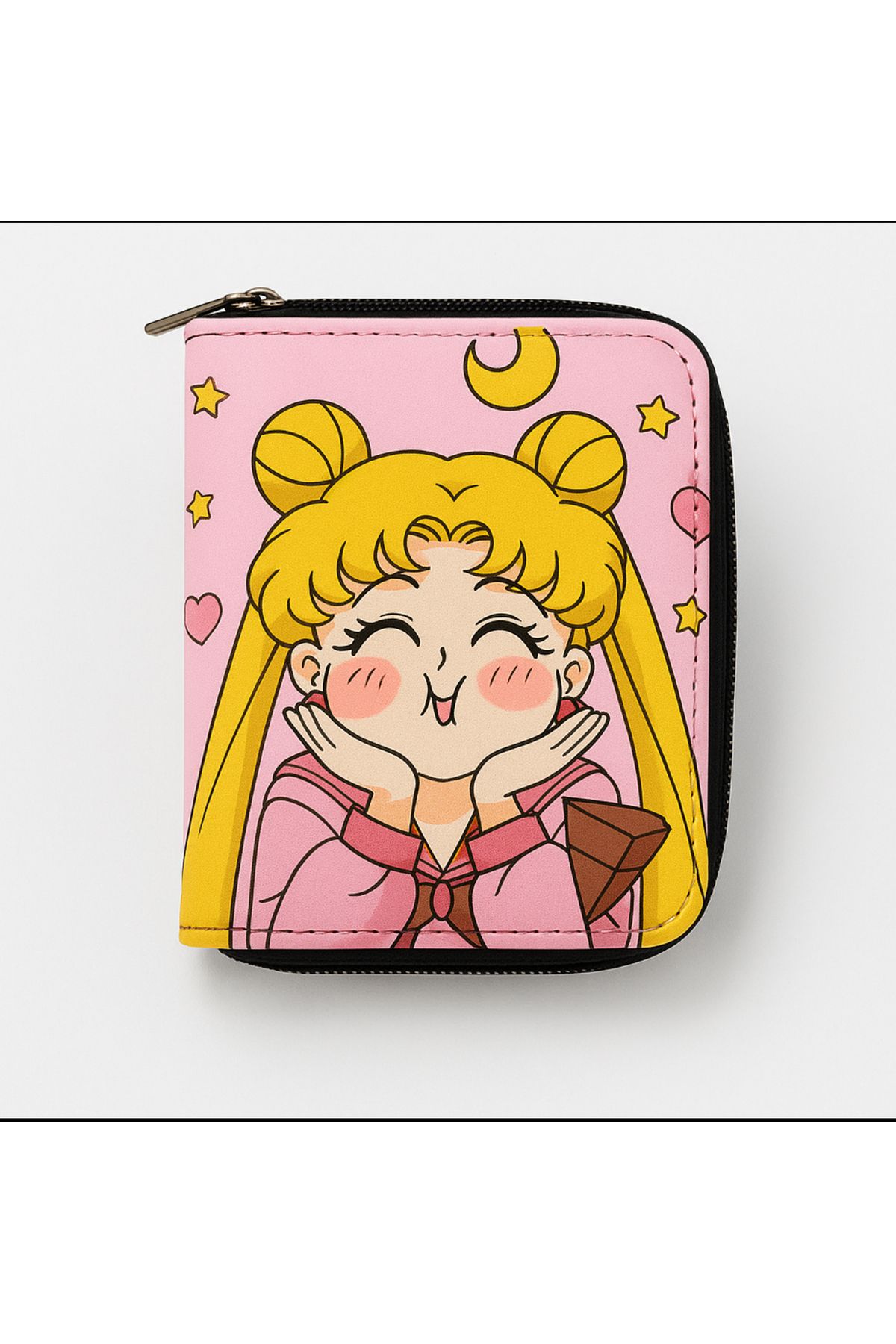 facnspt Sailor Moon Tatlı İfade Fermuarlı Cüzdan – Pembe