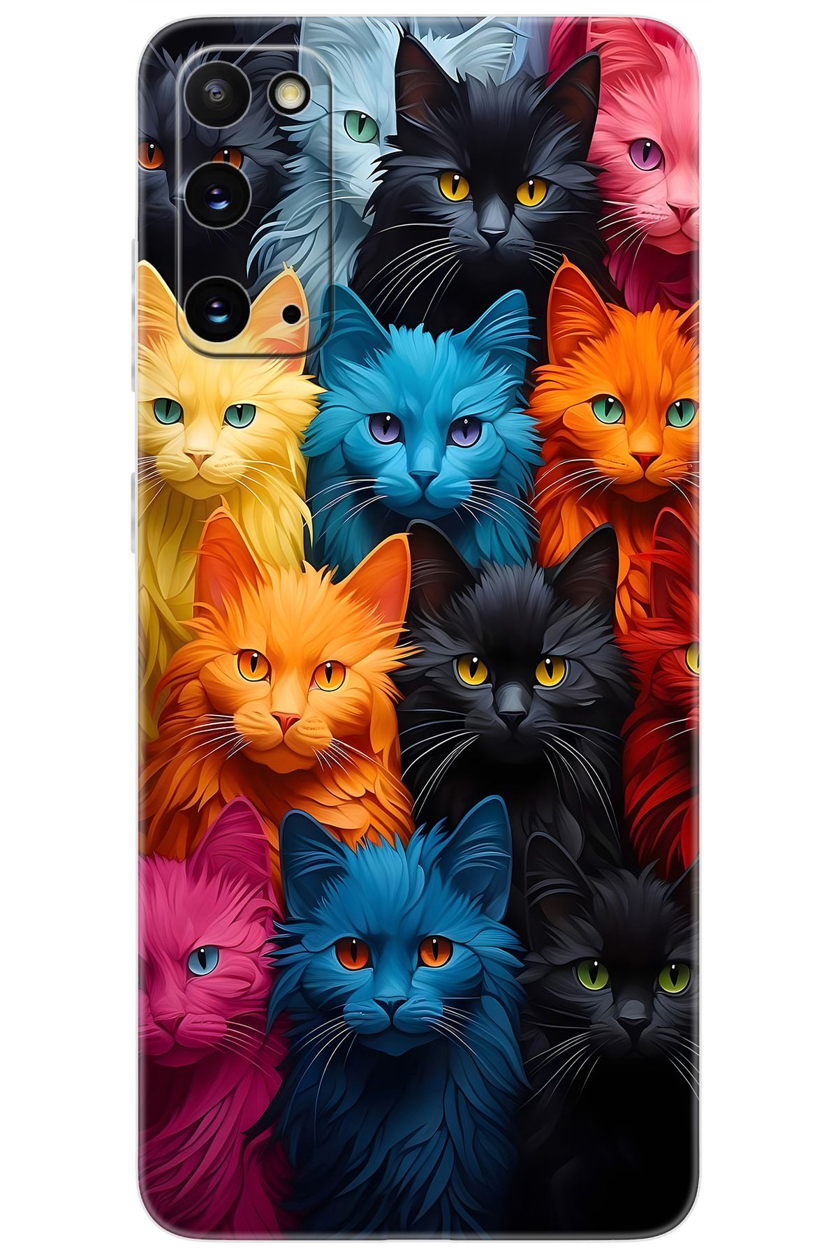 Ceppare Samsung Galaxy S20 (SM-G980F) Uyumlu Kılıf Desen Baskılı Silikon Renkli Kediler STK:713 CP-R8Zm5Om