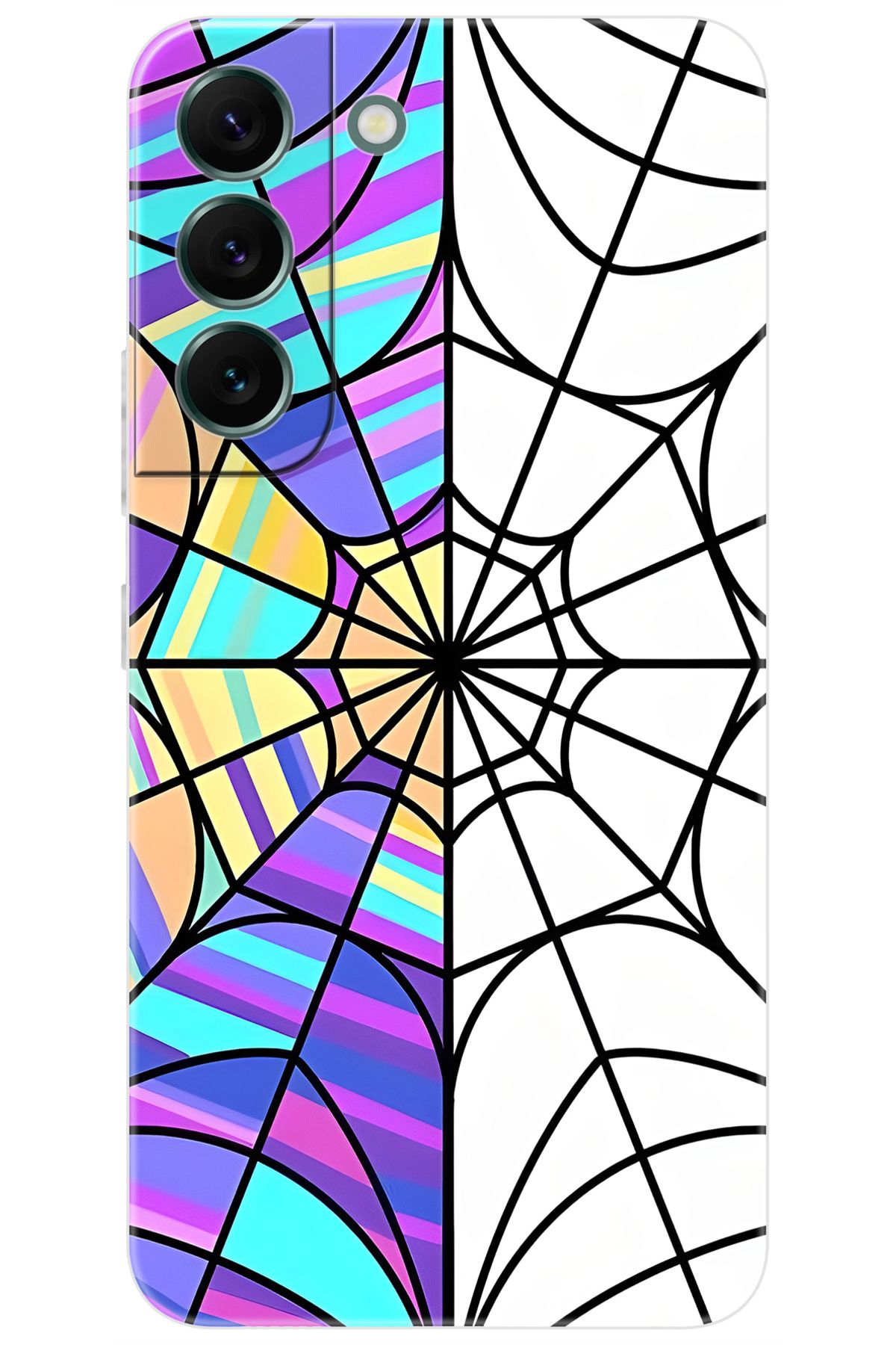 Ceppare Samsung Galaxy S22 (SM-G991B) Uyumlu Kılıf Desen Baskılı Silikon Örümcek Ağı STK:753 CP-OIhacsM