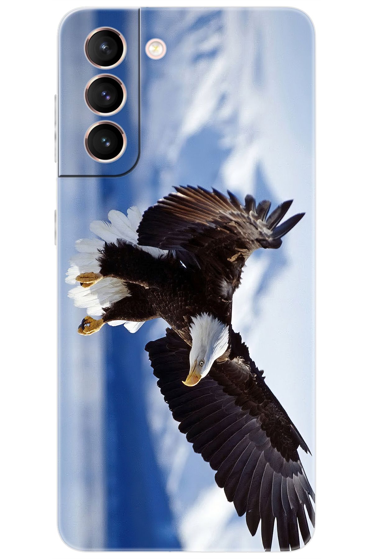 Ceppare Samsung Galaxy S21 (SM-G991B) Uyumlu Kılıf Desen Baskılı Silikon Kartal STK:183 CP-wjU59lH