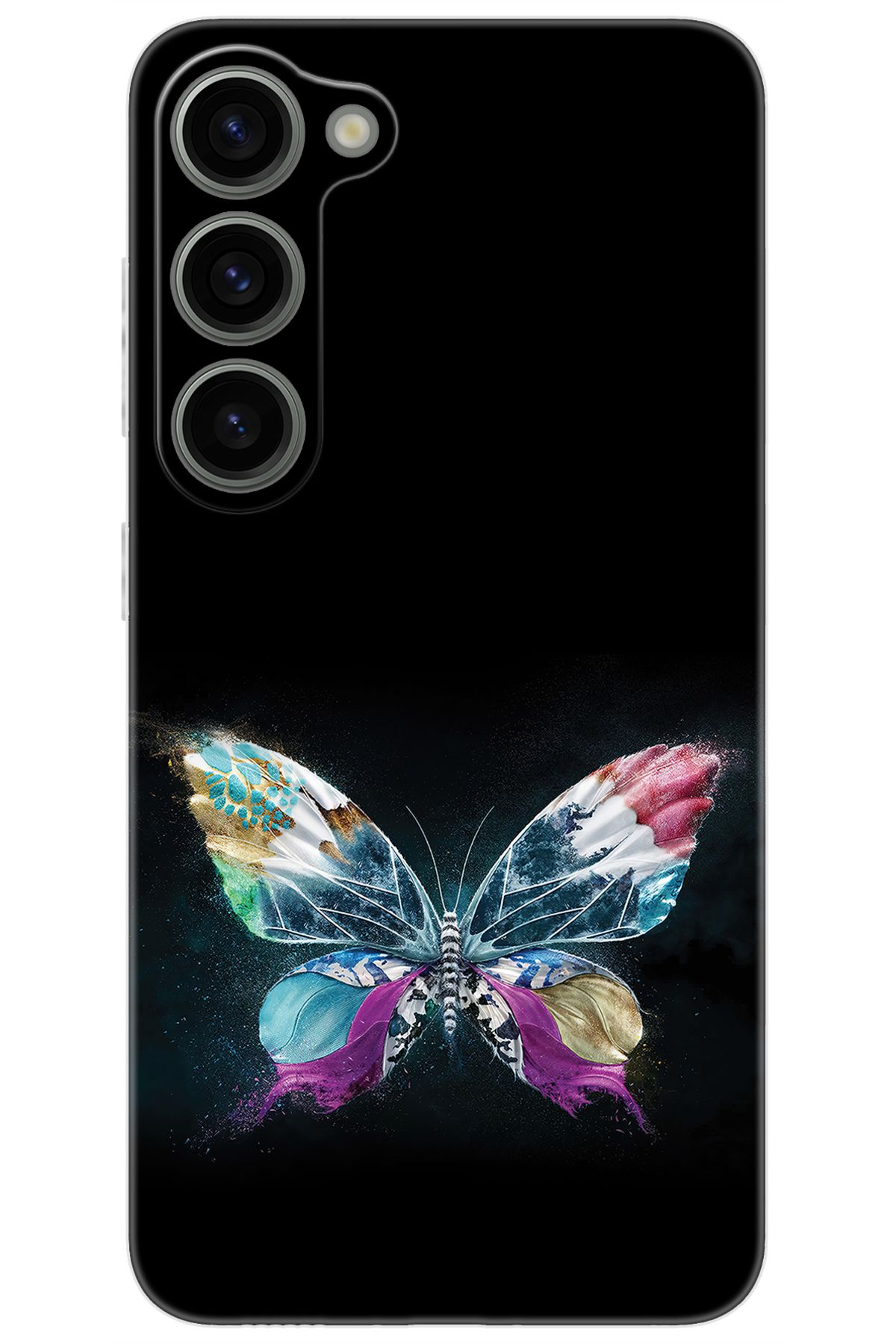 Ceppare Samsung Galaxy S23 (SM-S911B) Uyumlu Kılıf Desen Baskılı Silikon Kelebek Resim STK:548 CP-u0IOVWP
