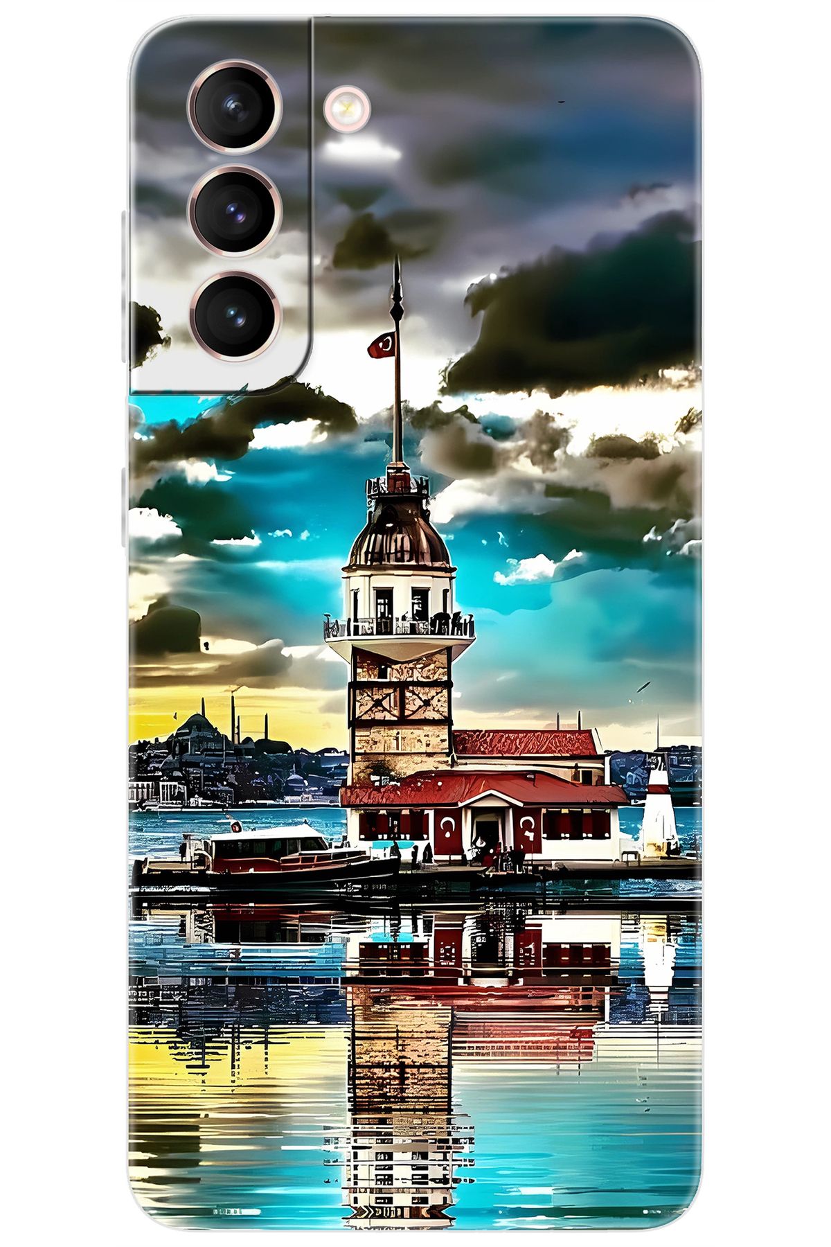 Ceppare Samsung Galaxy S21 (SM-G991B) Uyumlu Kılıf Desen Baskılı Silikon Kız Kulesi STK:692 CP-UgtHkqE