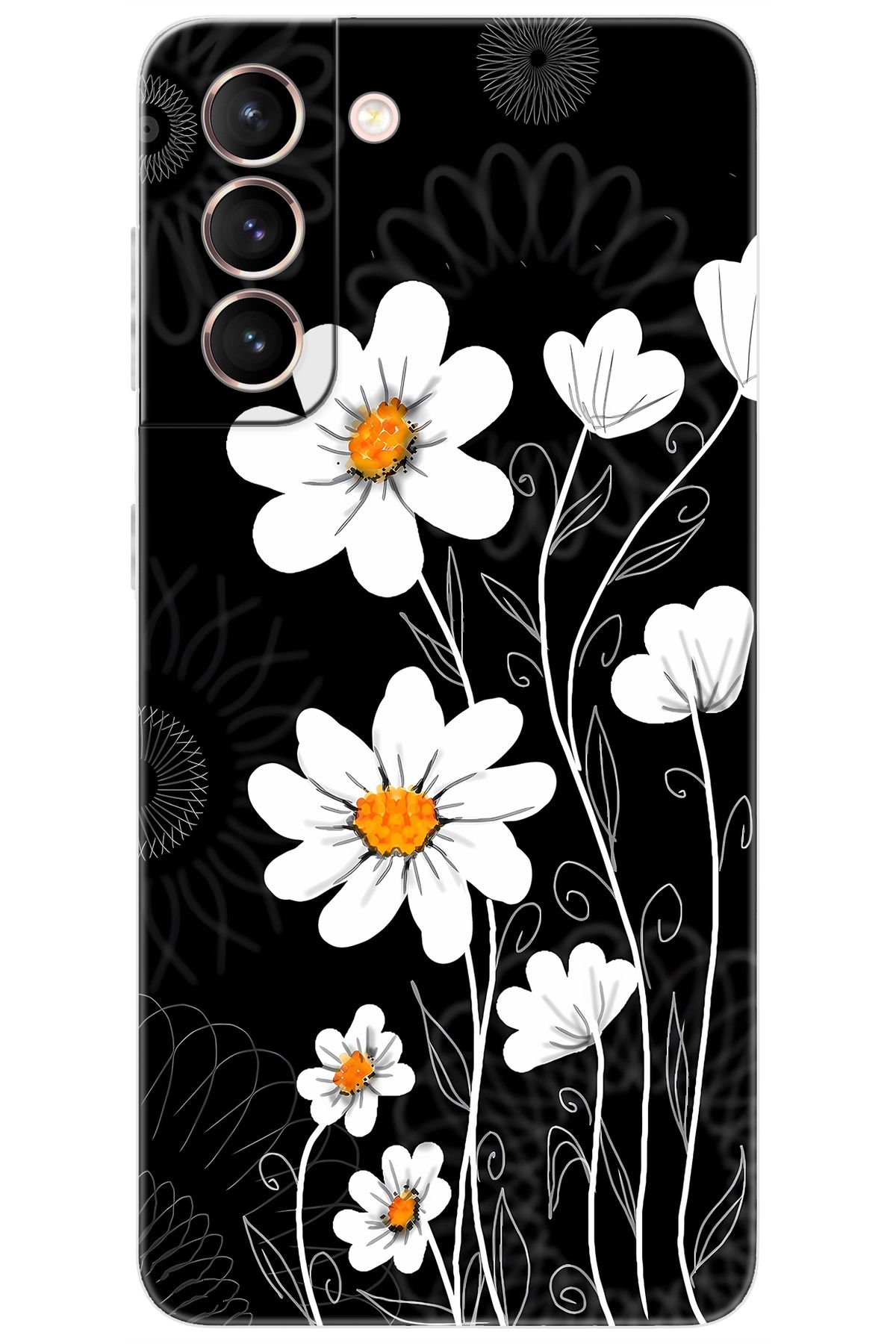 Ceppare Samsung Galaxy S21 (SM-G991B) Uyumlu Kılıf Desen Baskılı Silikon Papatya STK:693 CP-DeDiLzz