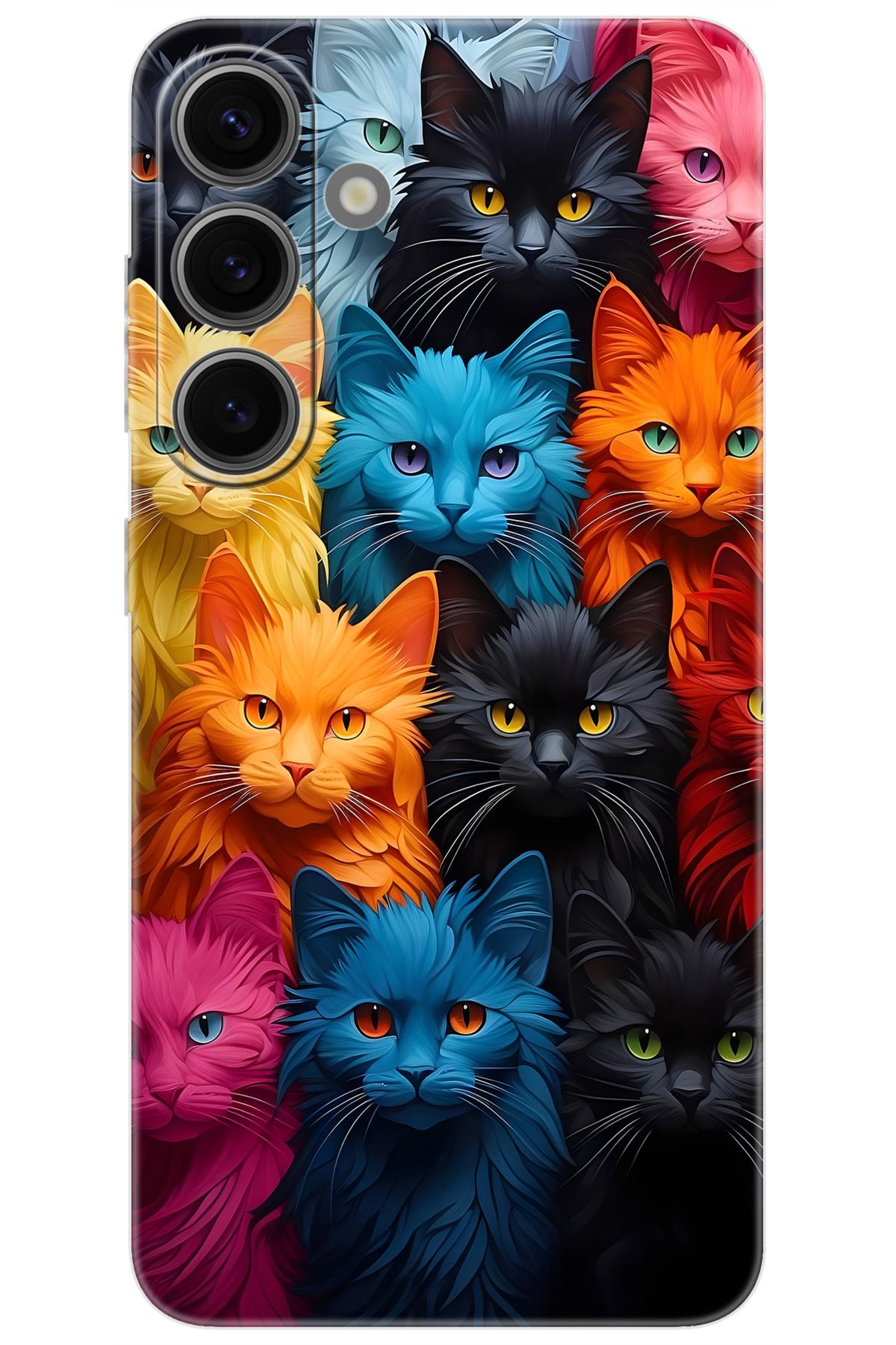 Ceppare Samsung Galaxy S24 (SM-S921B) Uyumlu Kılıf Desen Baskılı Silikon Renkli Kediler STK:713 CP-wJ4kG7n