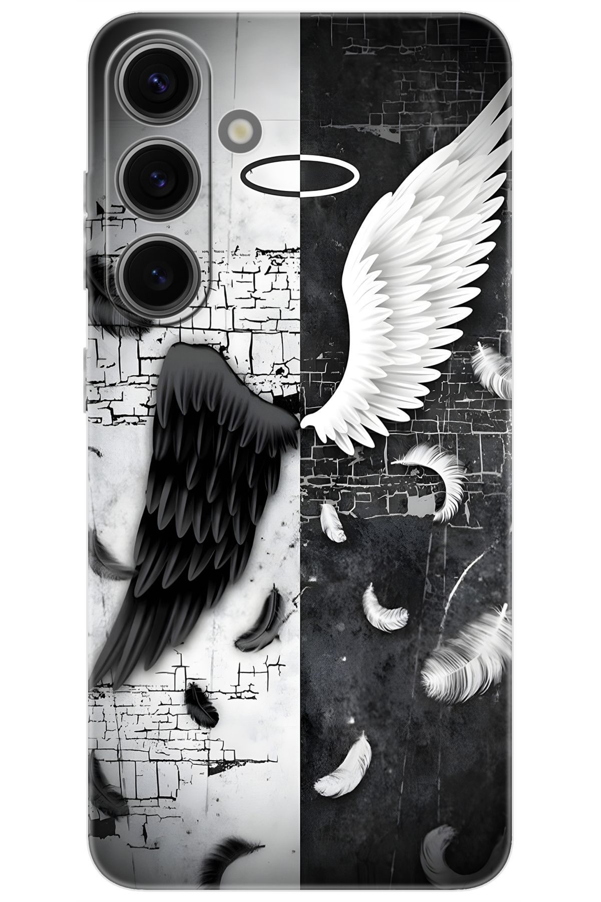 Ceppare Samsung Galaxy S24 (SM-S921B) Uyumlu Kılıf Desen Baskılı Silikon Melek ve Şeytan STK:715 CP-JEZETG6