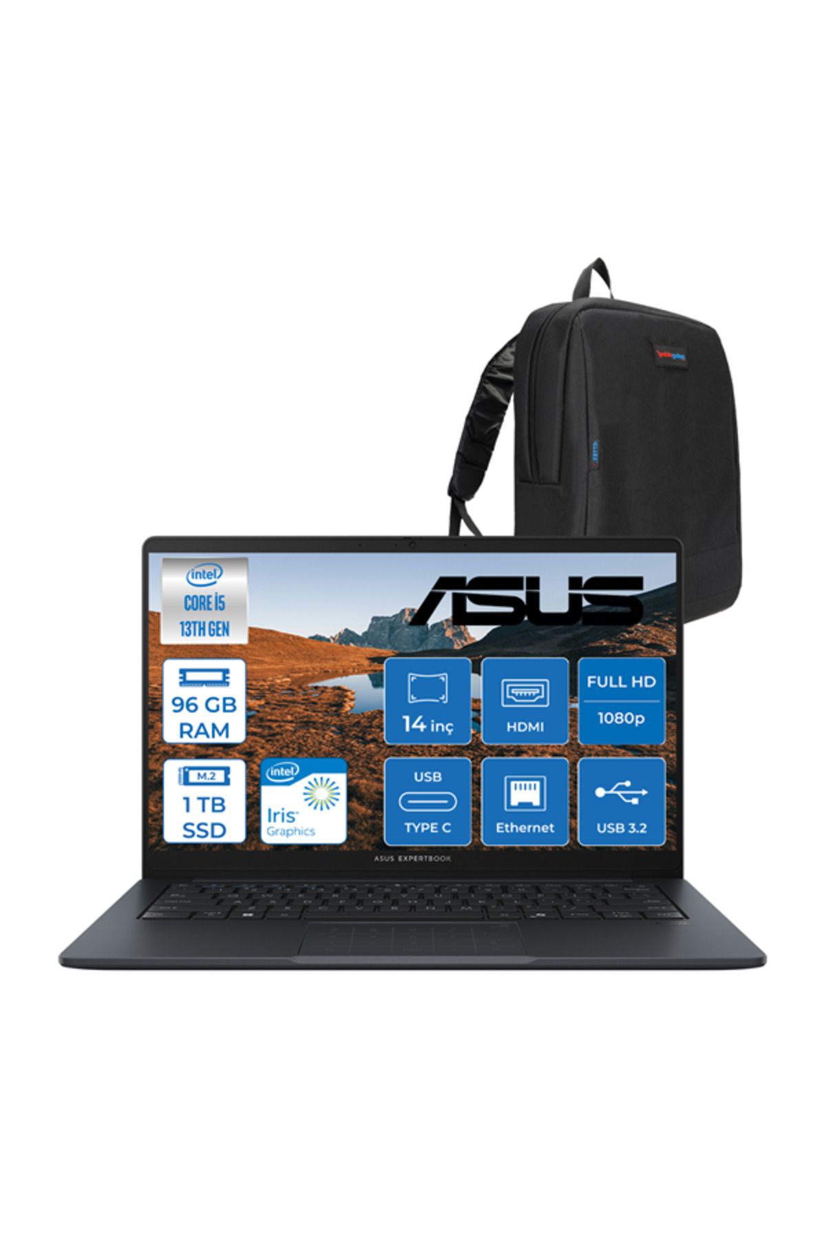 ASUS Expertbook B1 B1403CVA I5-1334U 96GB DDR5 1TB SSD 14" FHD LED 300nits W11H B1403CVAH22+ZETTACNT