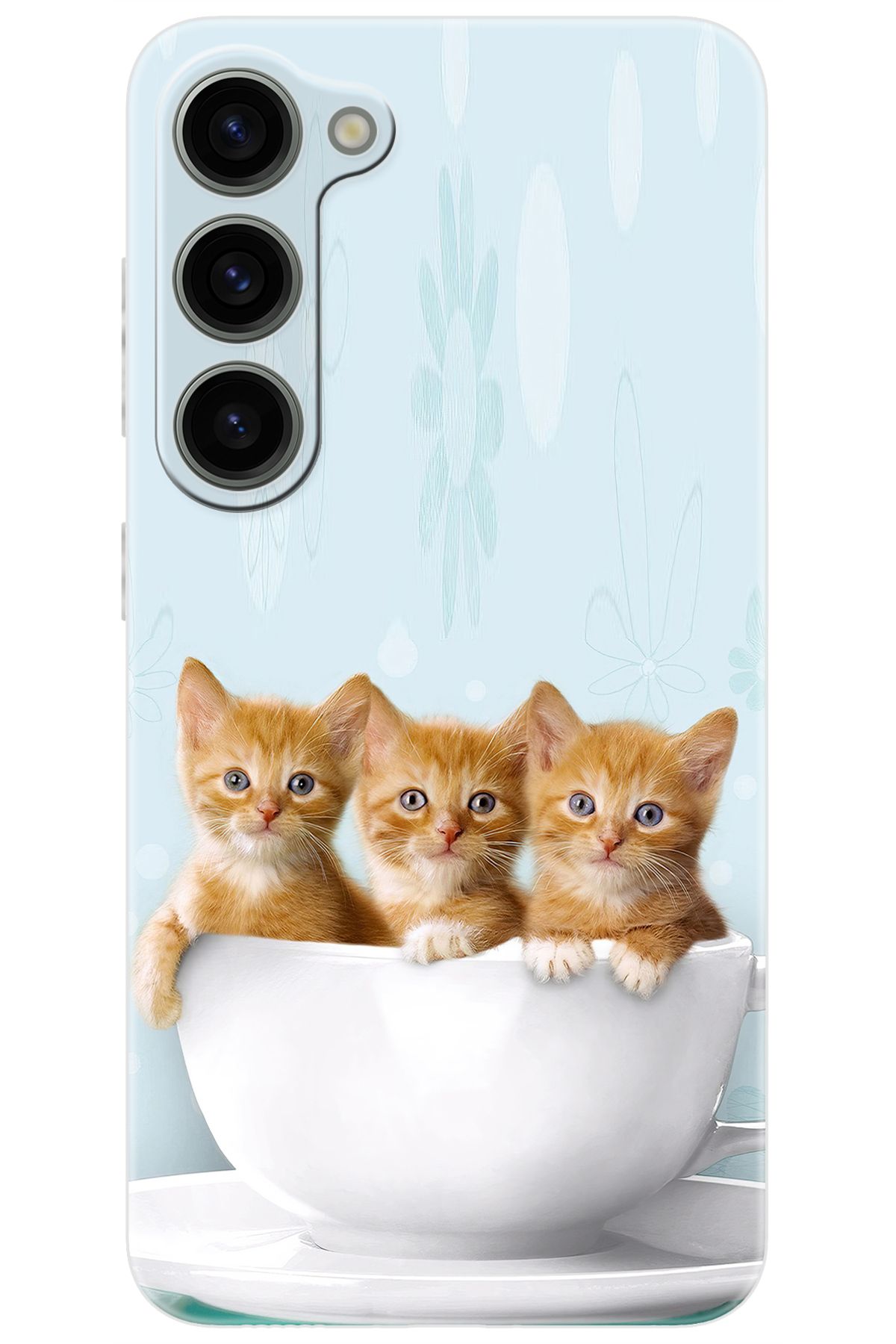 Ceppare Samsung Galaxy S23 (SM-S911B) Uyumlu Kılıf Desen Baskılı Silikon Yavru Kediler STK:194 CP-fEVL2Mn