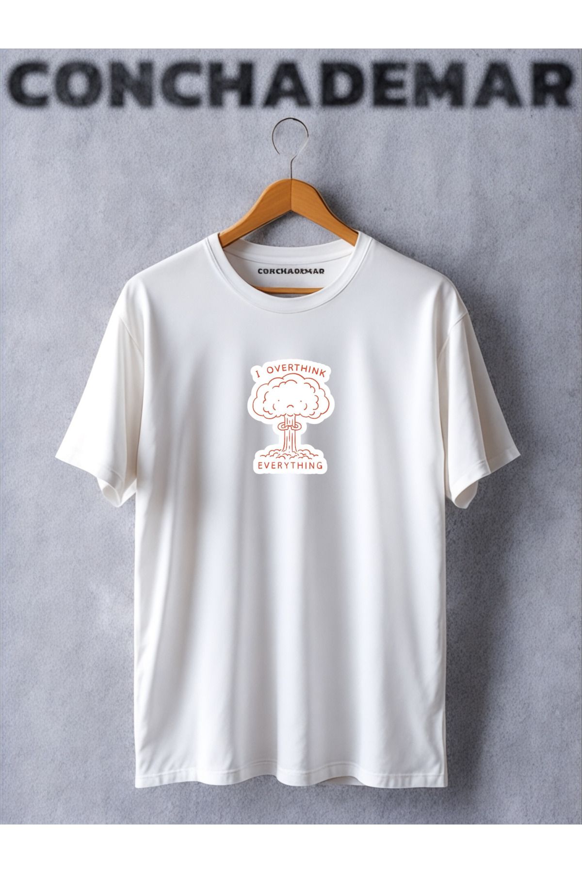 Vordevia I Overthink Everything Motivasyon Baskılı Oversize T-Shirt