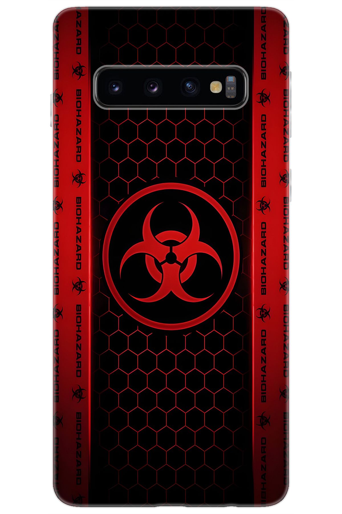 Ceppare Samsung Galaxy S10 (SM-G973F) Uyumlu Kılıf Desen Baskılı Silikon Biohazard STK:754 CP-desewZM