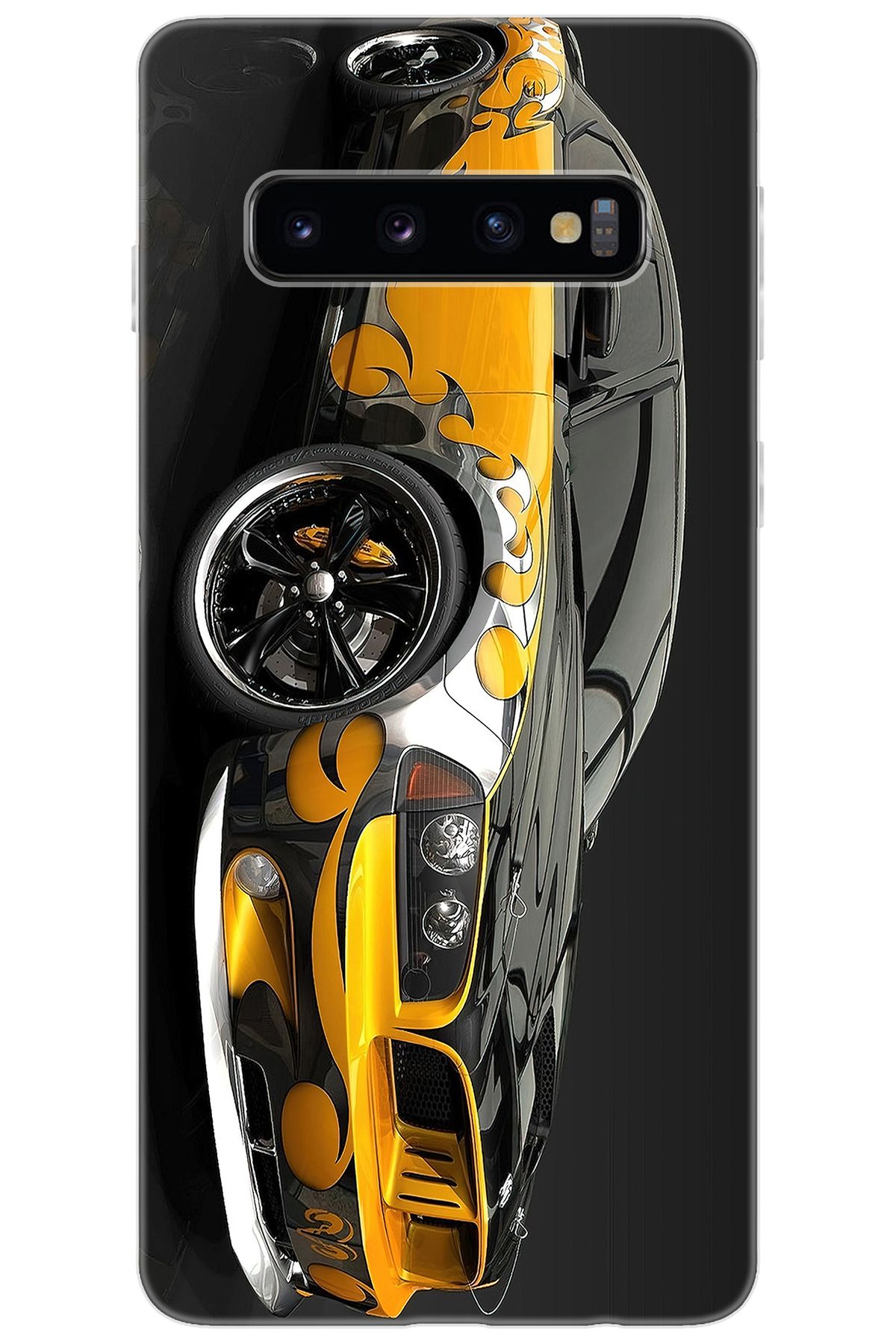 Ceppare Samsung Galaxy S10 (SM-G973F) Uyumlu Kılıf Desen Baskılı Silikon Carros Velozes STK:292 CP-aPukXrn