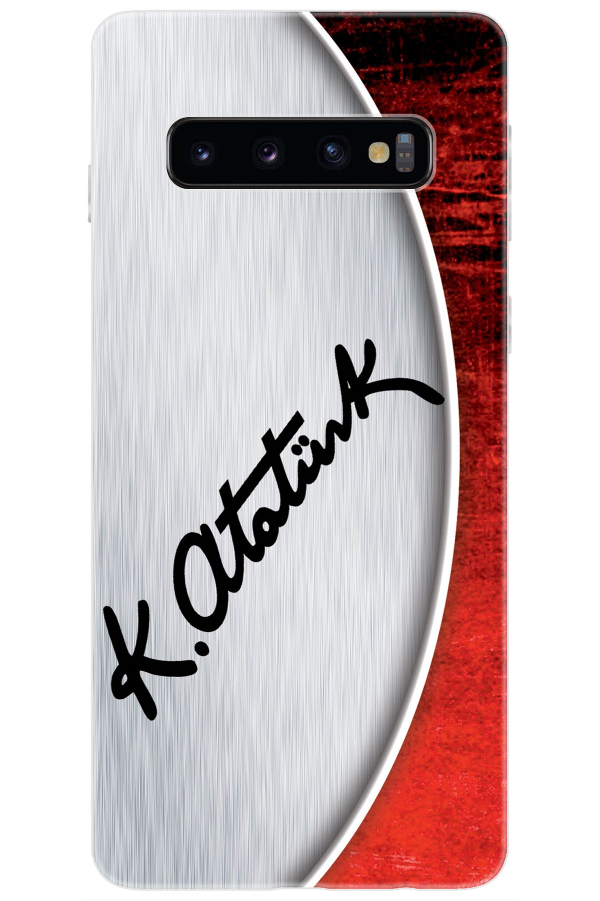 Ceppare Samsung Galaxy S10 (SM-G973F) Uyumlu Kılıf Desen Baskılı Silikon Atatürk İmzası STK:393 CP-ciyTUDP