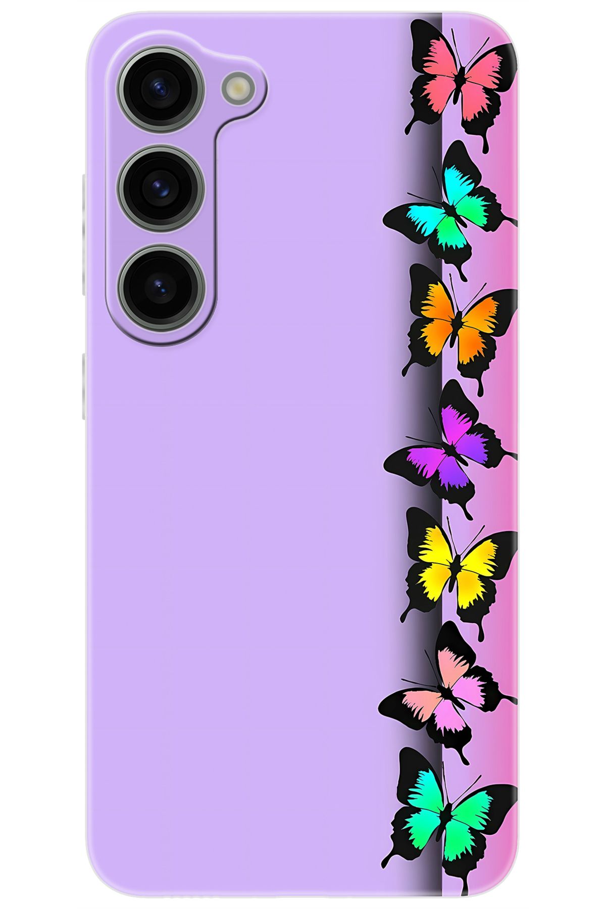 Ceppare Samsung Galaxy S23 (SM-S911B) Uyumlu Kılıf Desen Baskılı Silikon Kelebek STK:671 CP-O40WyUL