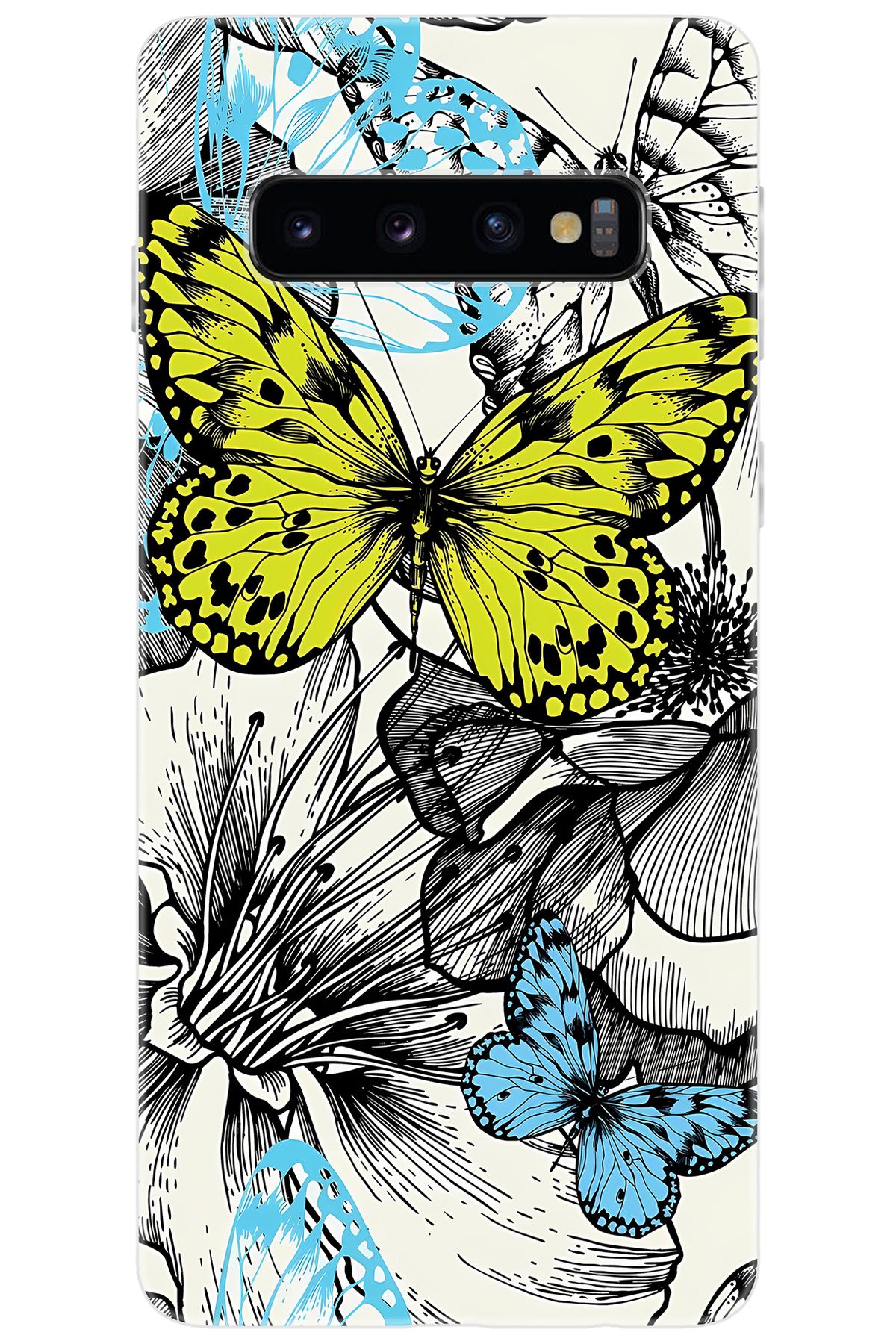 Ceppare Samsung Galaxy S10 (SM-G973F) Uyumlu Kılıf Desen Baskılı Silikon Kelebek STK:647 CP-52LYscj