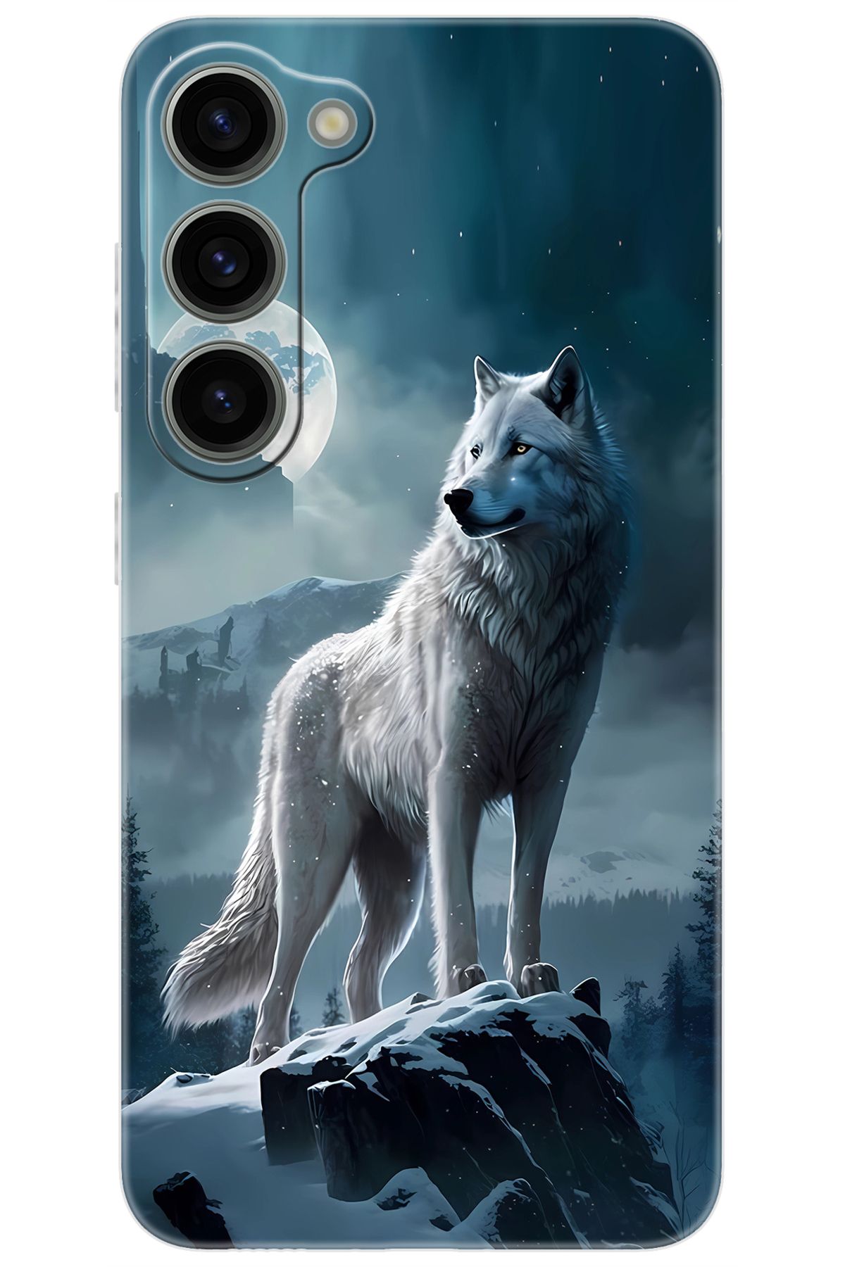 Ceppare Samsung Galaxy S23 (SM-S911B) Uyumlu Kılıf Desen Baskılı Silikon Kurt STK:683 CP-iem29qa