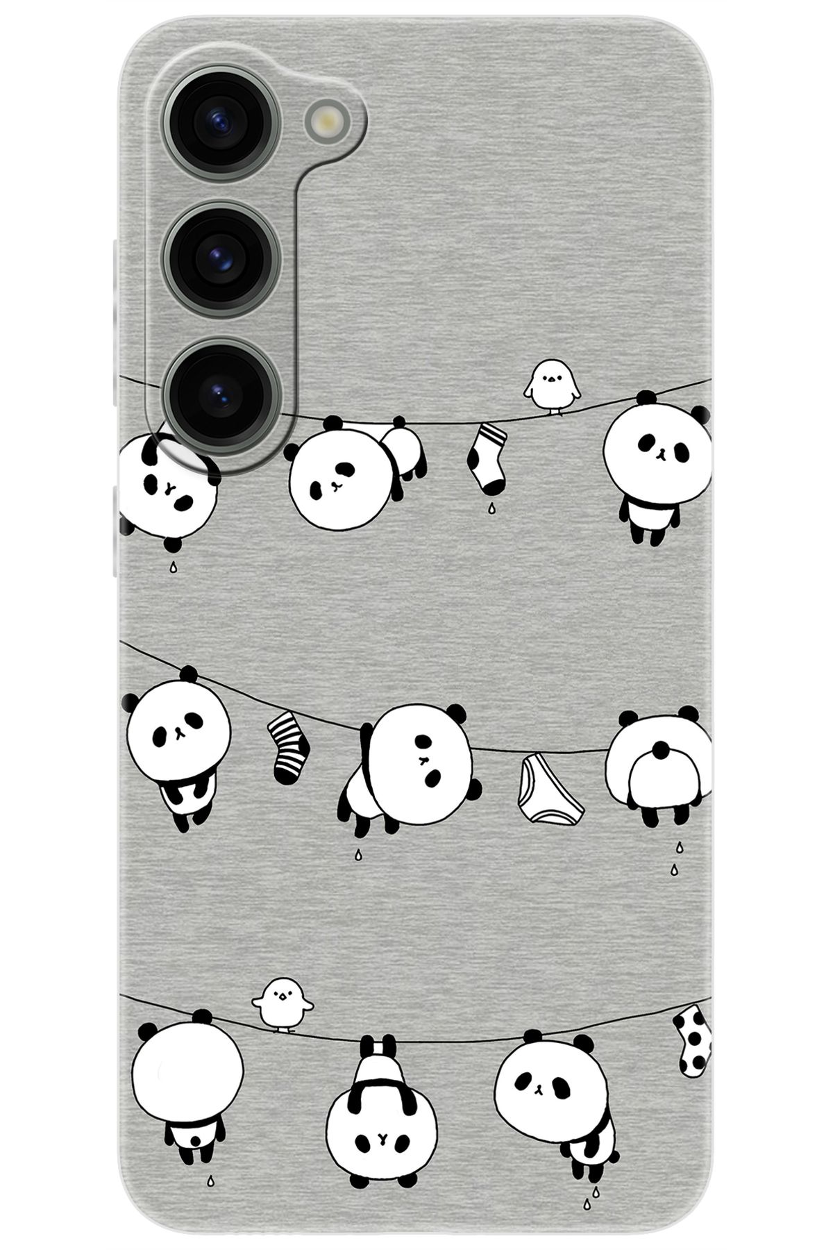 Ceppare Samsung Galaxy S23 (SM-S911B) Uyumlu Kılıf Desen Baskılı Silikon Pandalar STK:752 CP-QqK6Tmw