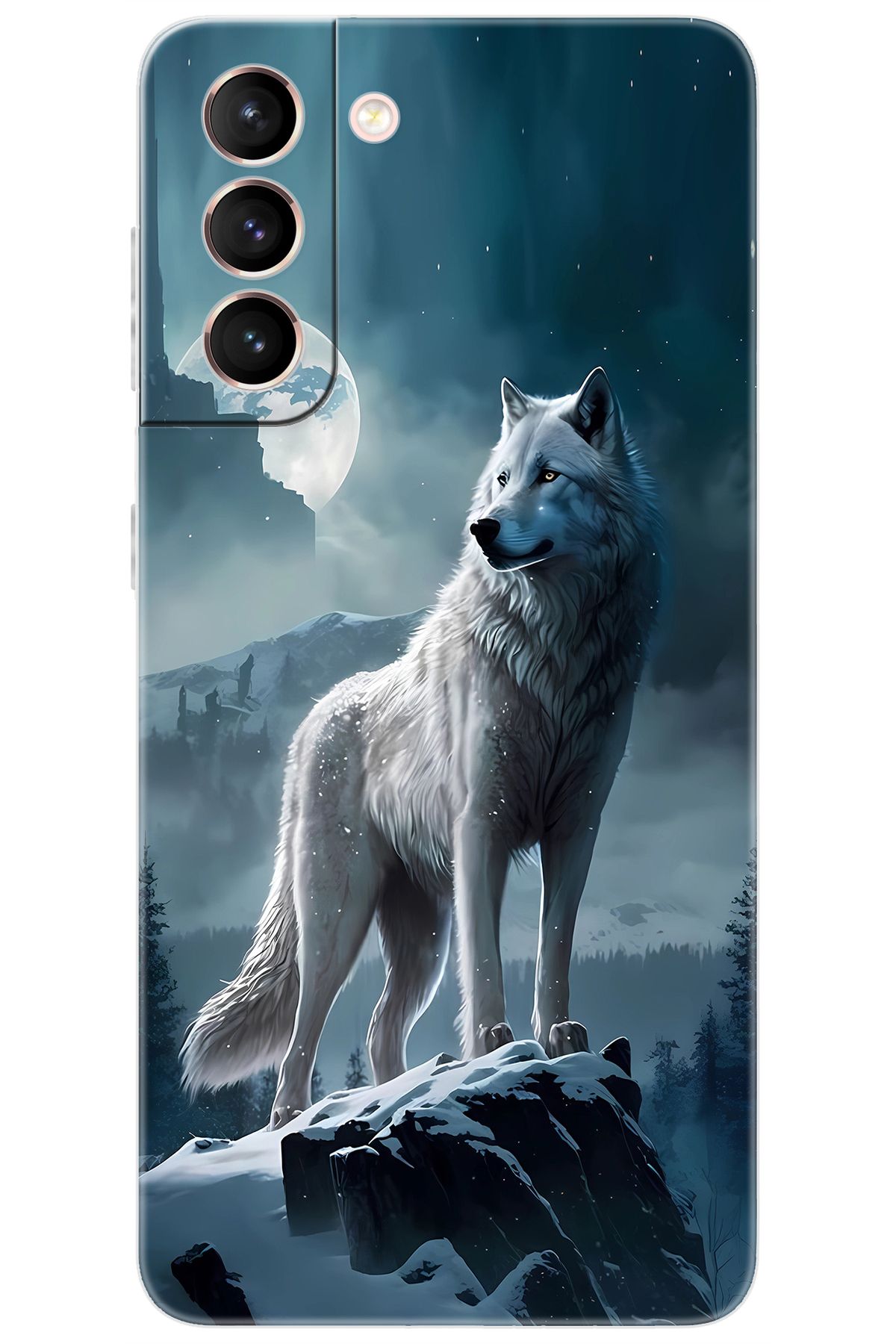 Ceppare Samsung Galaxy S21 (SM-G991B) Uyumlu Kılıf Desen Baskılı Silikon Kurt STK:683 CP-zIOjE1q