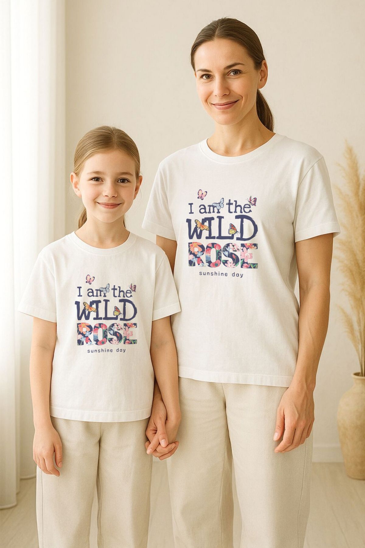 MYADA Anne Kız Çocuk Uyumlu Wild Rose Baskılı Tişört 19203