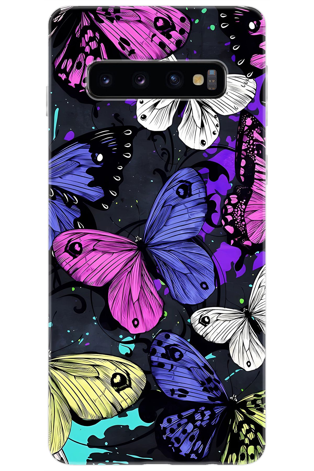 Ceppare Samsung Galaxy S10 (SM-G973F) Uyumlu Kılıf Desen Baskı Silikon Kalp Yapan Kelebek STK:651 CP-3fILAdD