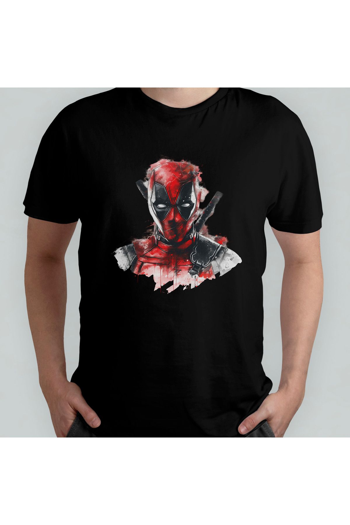 Pixxa Deadpool Unisex %100 Pamuklu Bisiklet Yaka T-Shirt Model 3