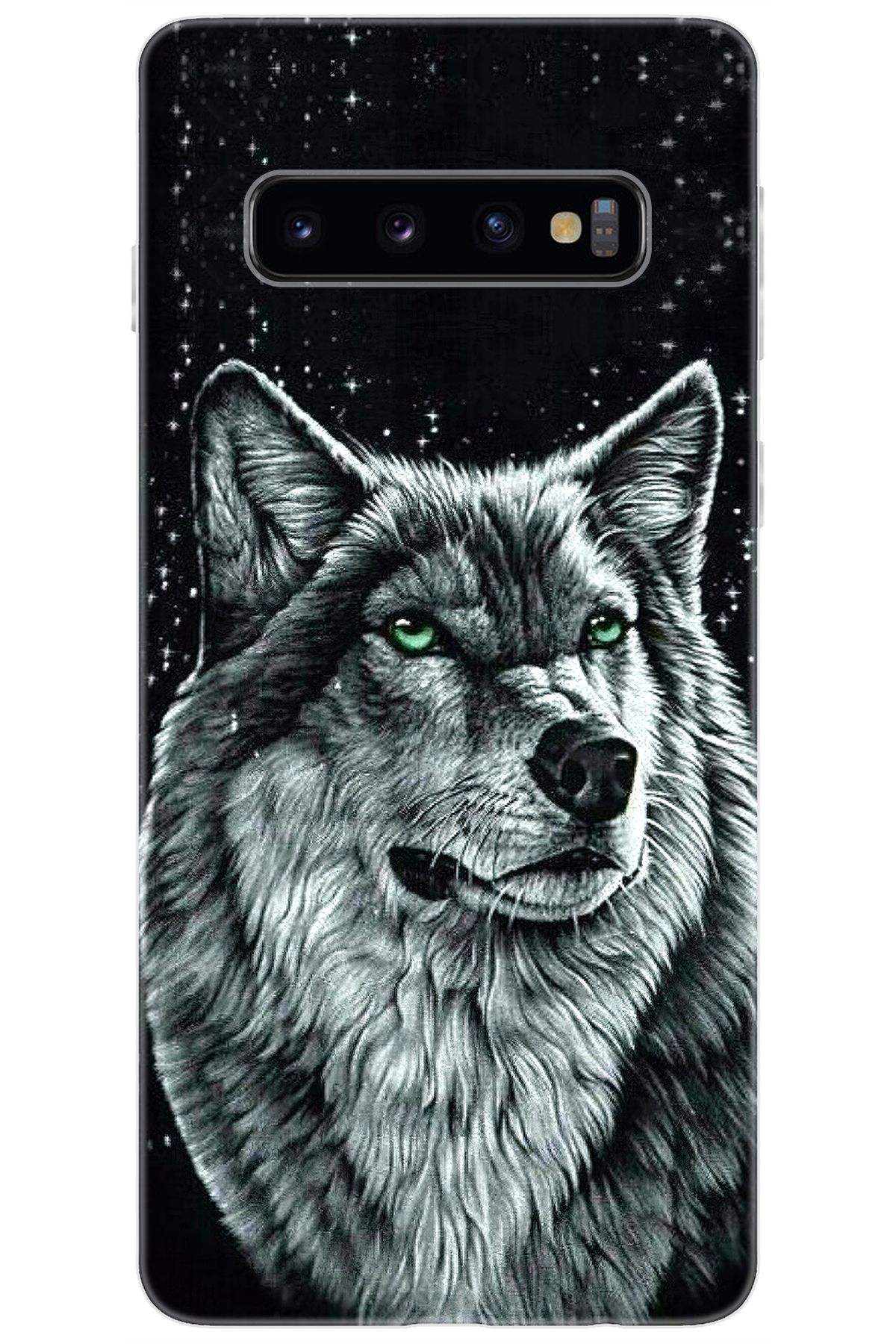 Ceppare Samsung Galaxy S10 (SM-G973F) Uyumlu Kılıf Desen Baskılı Silikon Kurt Baskılı STK:488 CP-At9qVft