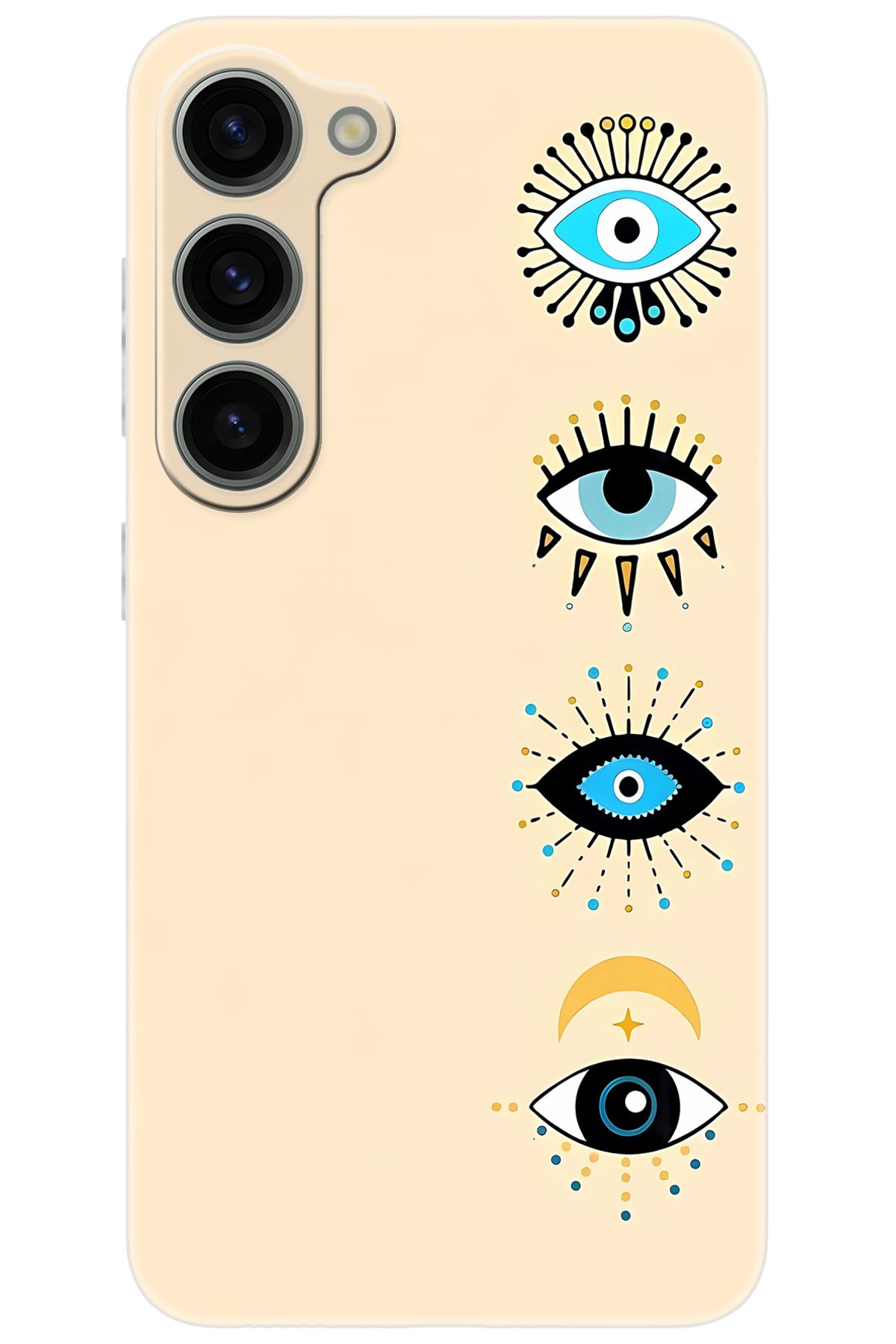 Ceppare Samsung Galaxy S23 (SM-S911B) Uyumlu Kılıf Desen Baskılı Silikon Nazar Gözler STK:742 CP-hKZrm1u