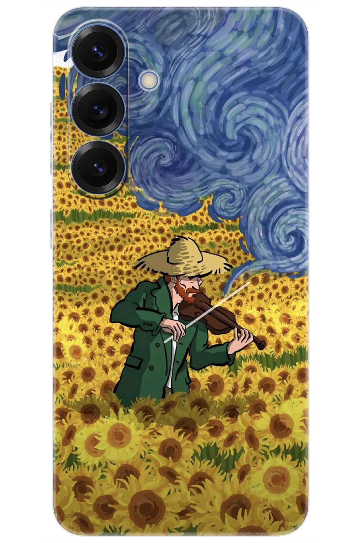 Ceppare Samsung Galaxy S25 (SM-S931B) Uyumlu Kılıf Desen Silikon Sunflower Ayçiçeği Tarla STK:756 CP-3hRaHmt