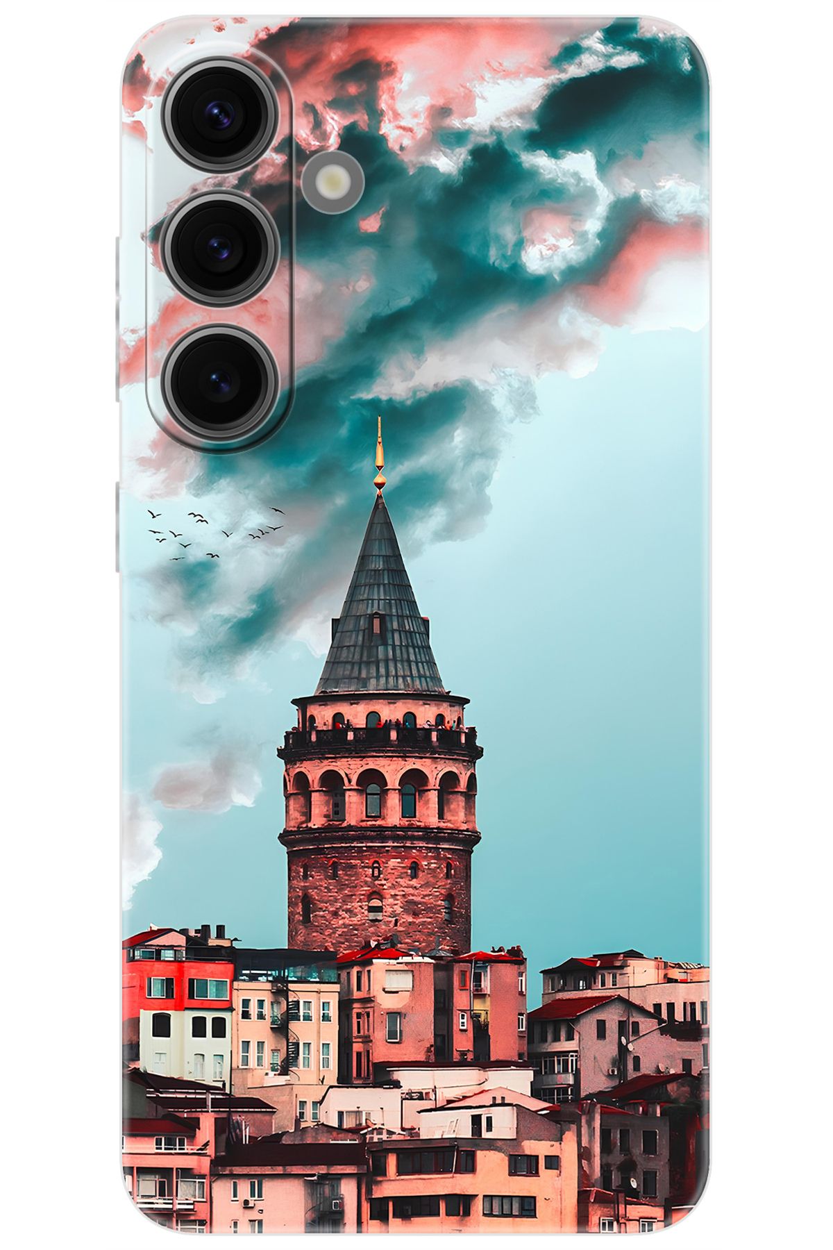 Ceppare Samsung Galaxy S24 (SM-S921B) Uyumlu Kılıf Desen Baskılı Silikon Galata Kulesi STK:688 CP-zSGqg24