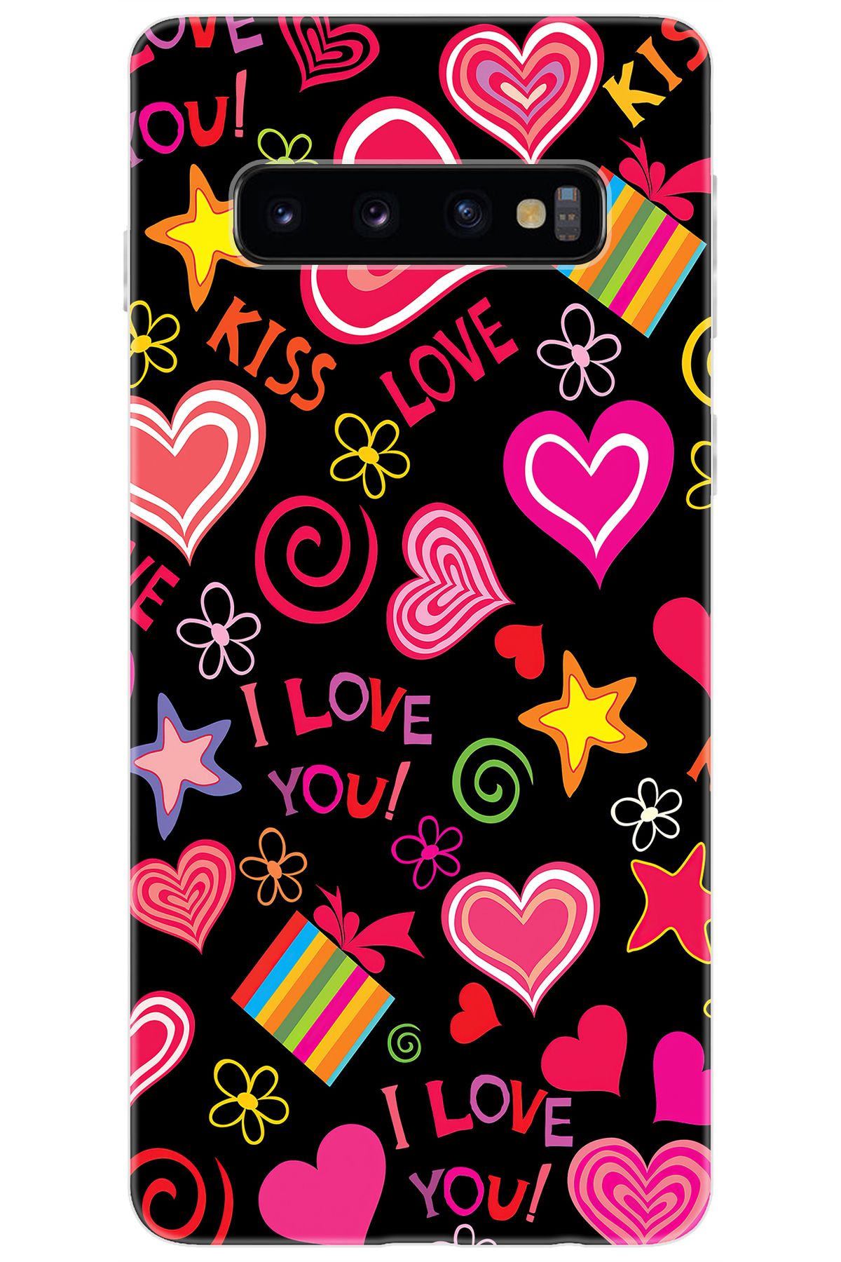Ceppare Samsung Galaxy S10 (SM-G973F) Uyumlu Kılıf Desen Baskılı Silikon Kıss Love STK:265 CP-wAr79fJ