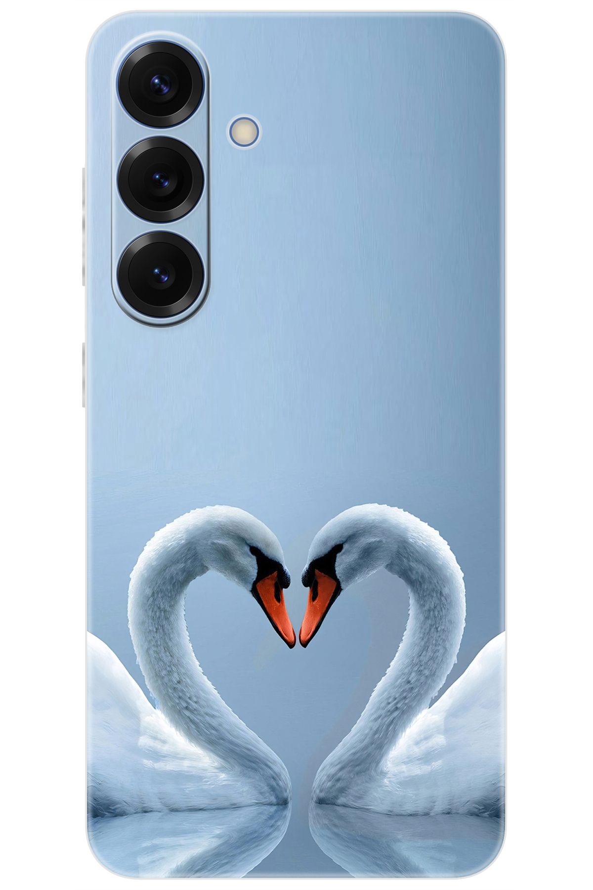 Ceppare Samsung Galaxy S25 (SM-S931B) Uyumlu Kılıf Desen Baskılı Silikon Kuğ ve Kalp STK:305 CP-UTfygC2