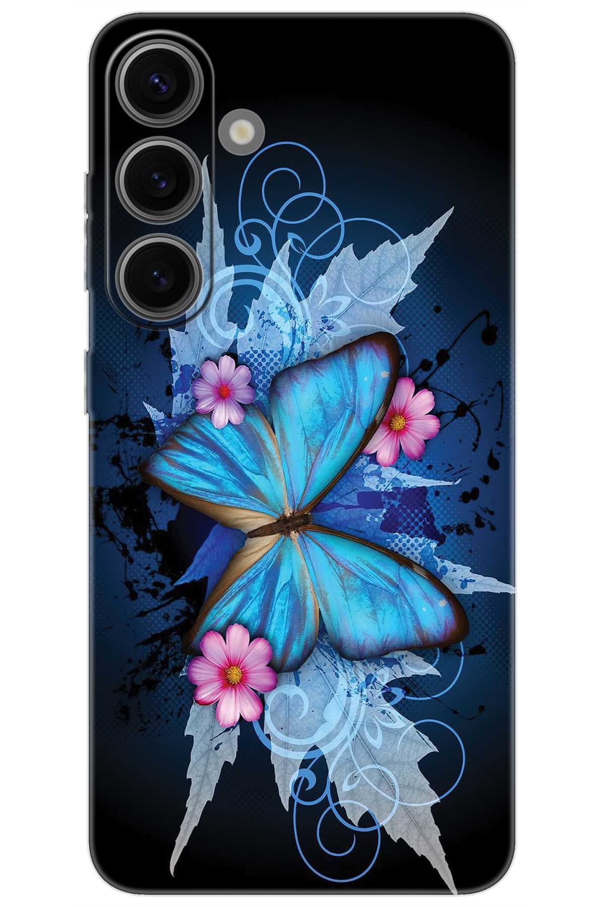 Ceppare Samsung Galaxy S24 (SM-S921B) Uyumlu Kılıf Desen Baskılı Silikon Kelebek Resim STK:550 CP-HmHlZsQ