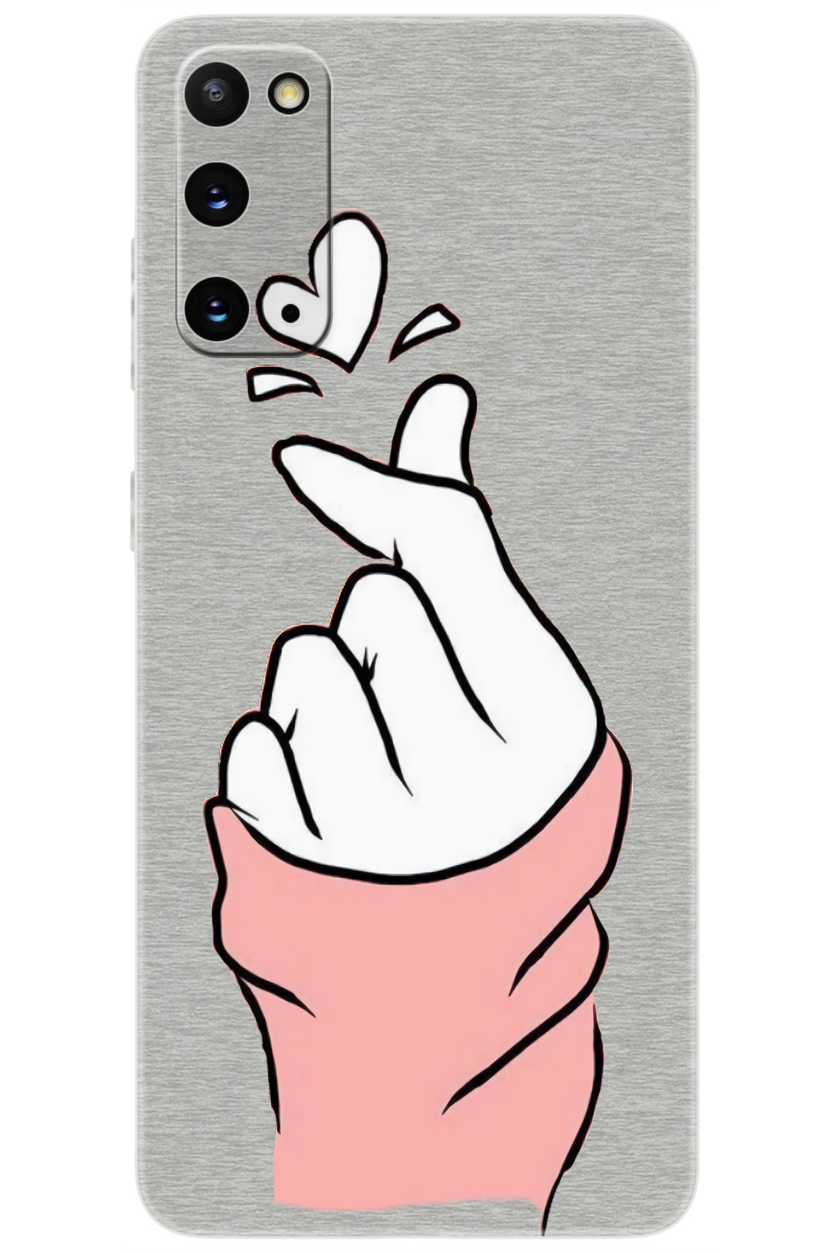 Ceppare Samsung Galaxy S20 (SM-G980F) Uyumlu Kılıf Desenli Silikon Parmak Şıklatma Kalp STK:750 CP-CINISag