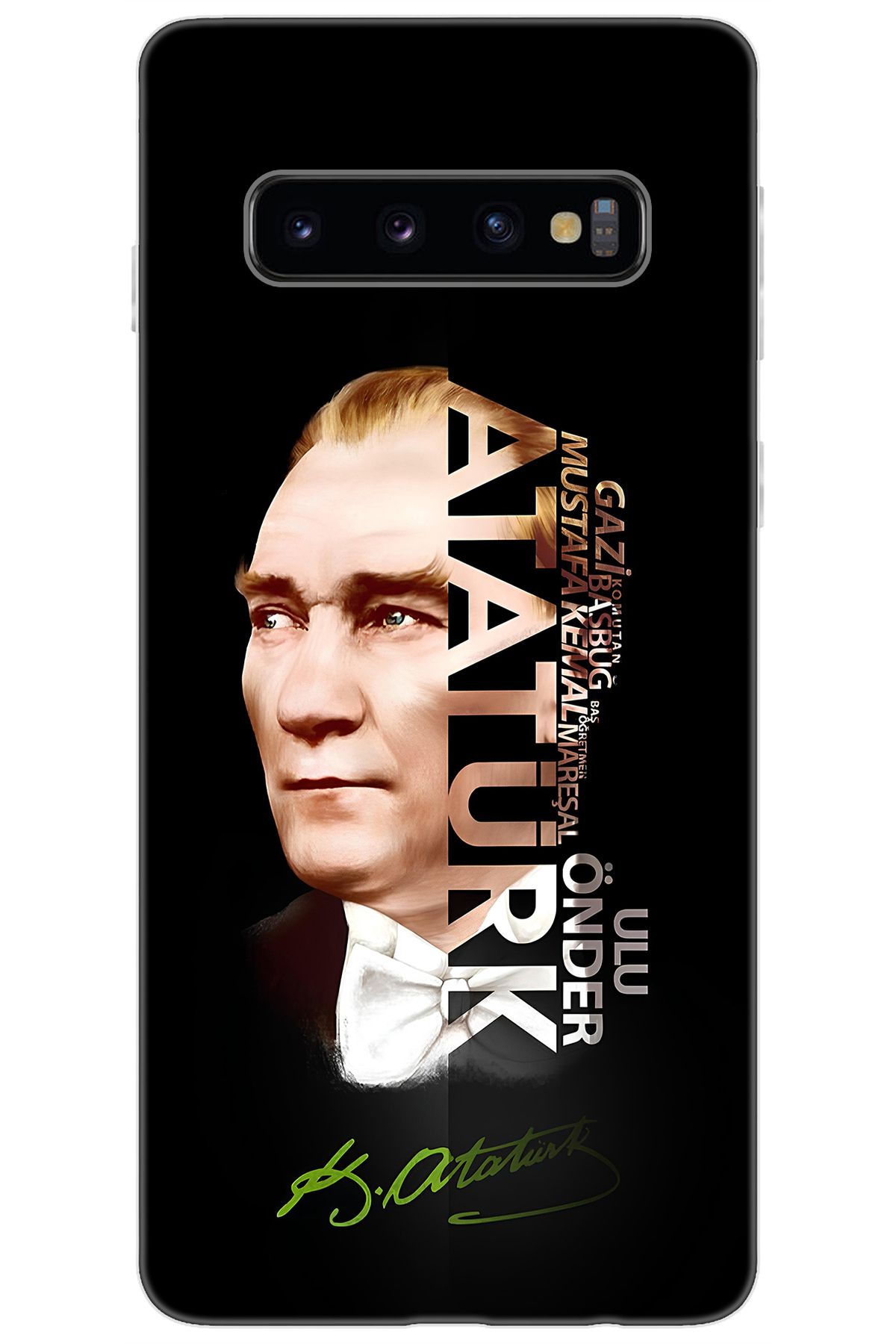 Ceppare Samsung Galaxy S10 (SM-G973F) Uyumlu Kılıf Desen Baskılı Silikon Atatürk STK:681 CP-udliyyP