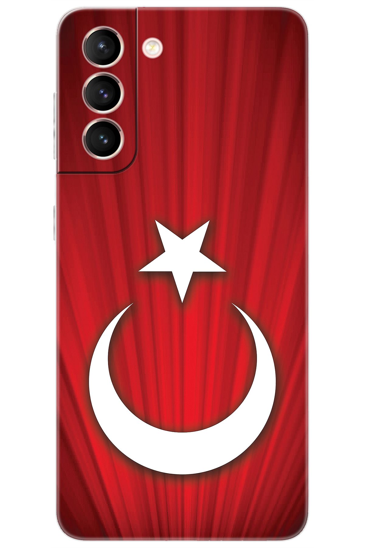 Ceppare Samsung Galaxy S21 (SM-G991B) Uyumlu Kılıf Desenli Silikon Türk Bayrağı Tasarım STK:382 CP-Qj47RWp