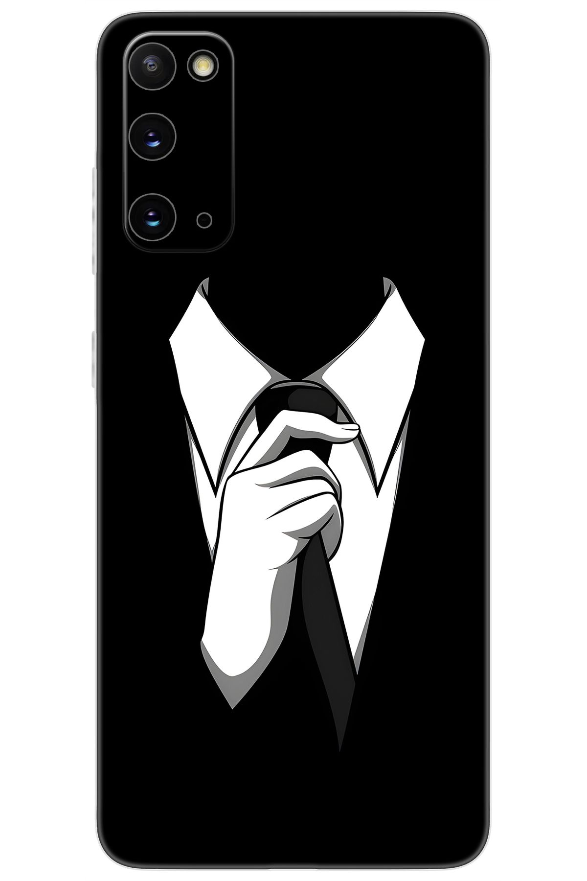 Ceppare Samsung Galaxy S20 (SM-G980F) Uyumlu Kılıf Desen Baskılı Silikon Gizemli Adam STK:611 CP-wLwW6Xw