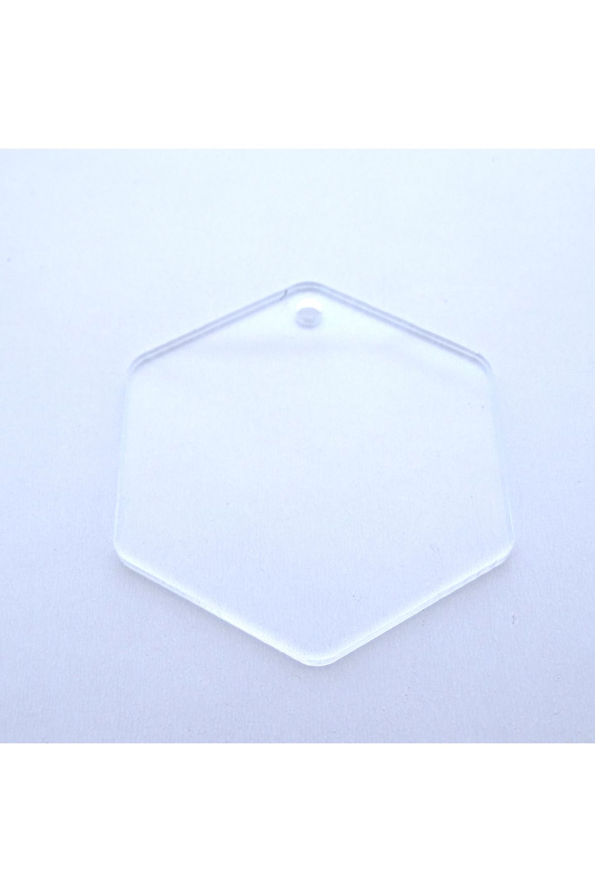 Pixel Pleksi Anahtarlık Dekoratif Altıgen 50 mm x45 mm ,2 mm kalınlık 100 Adet şeffaf