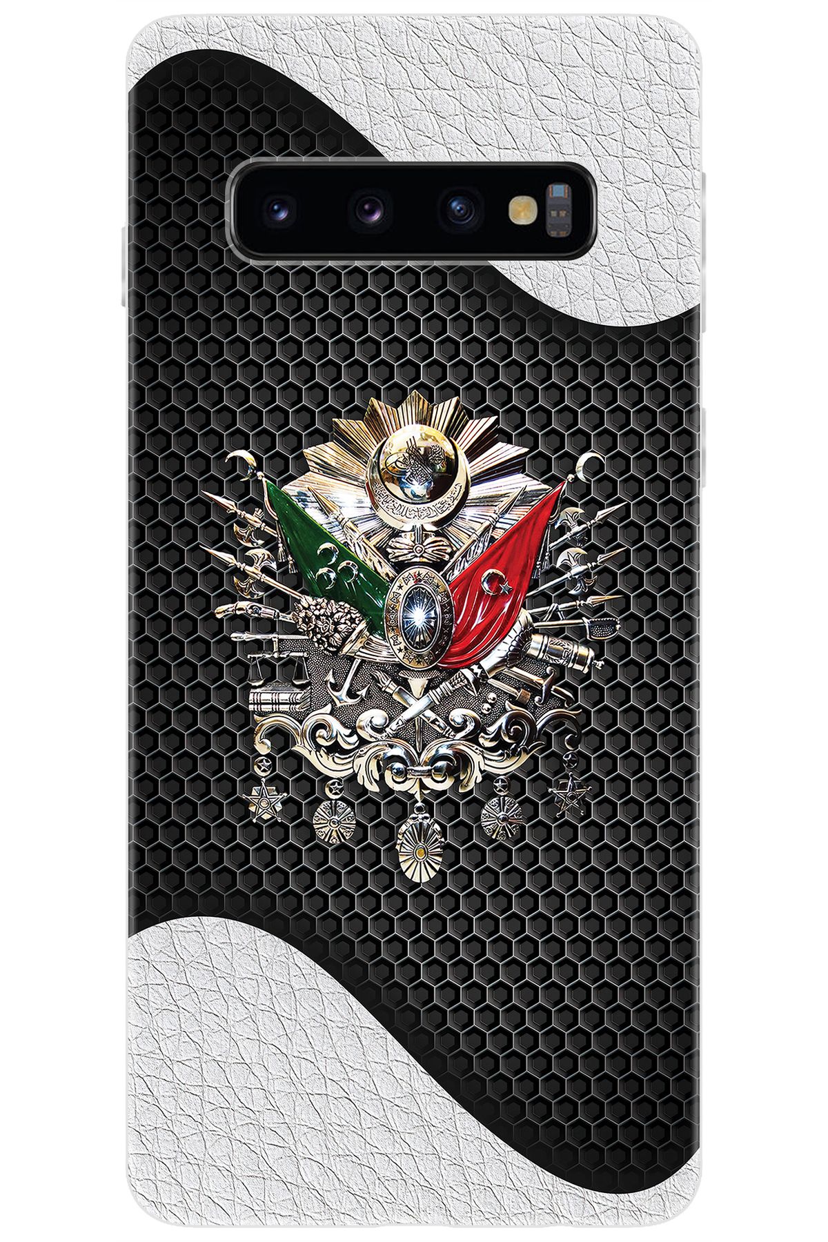 Ceppare Samsung Galaxy S10 (SM-G973F) Uyumlu Kılıf Desenli Silikon Osmanlı Tuğra Tasarım STK:415 CP-bDRhpcV