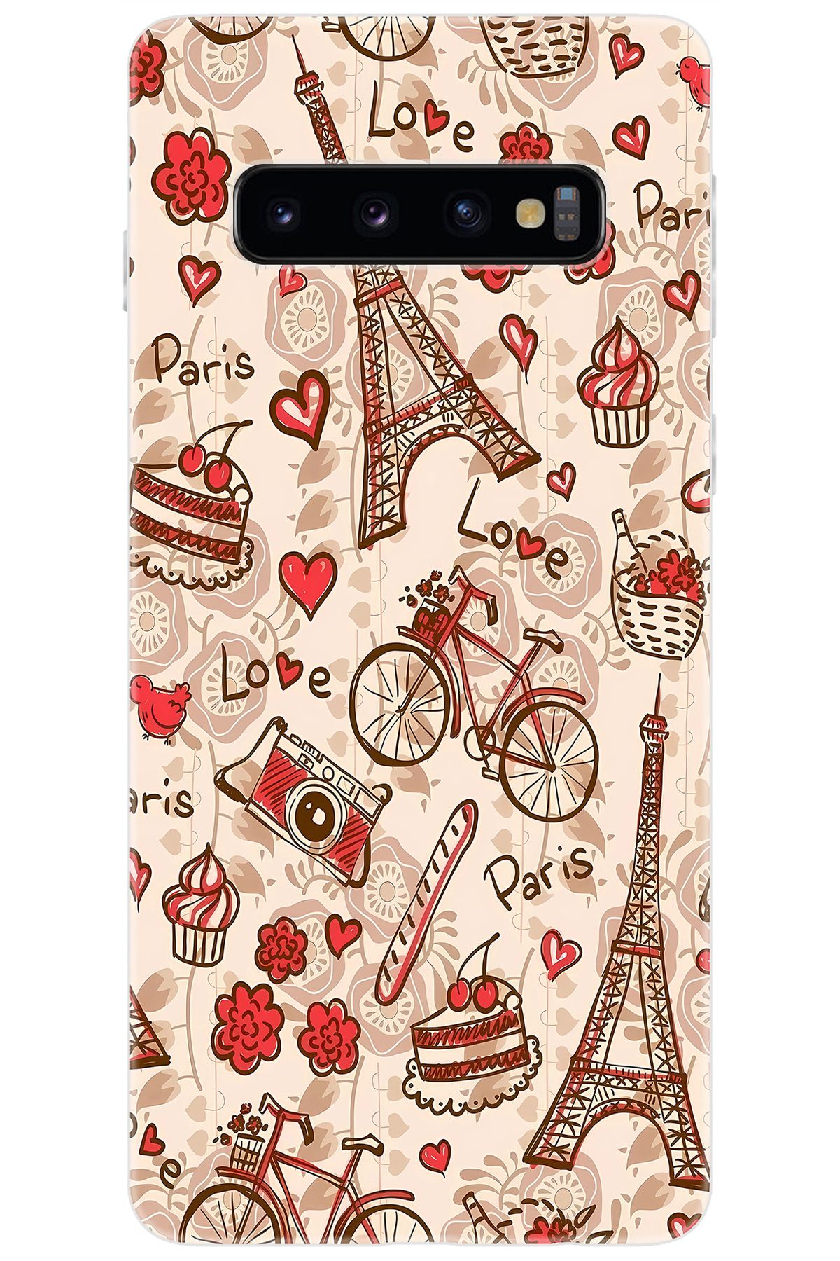 Ceppare Samsung Galaxy S10 (SM-G973F) Uyumlu Kılıf Desen Baskılı Silikon Eyfel Serisi STK:678 CP-OGsb1PT