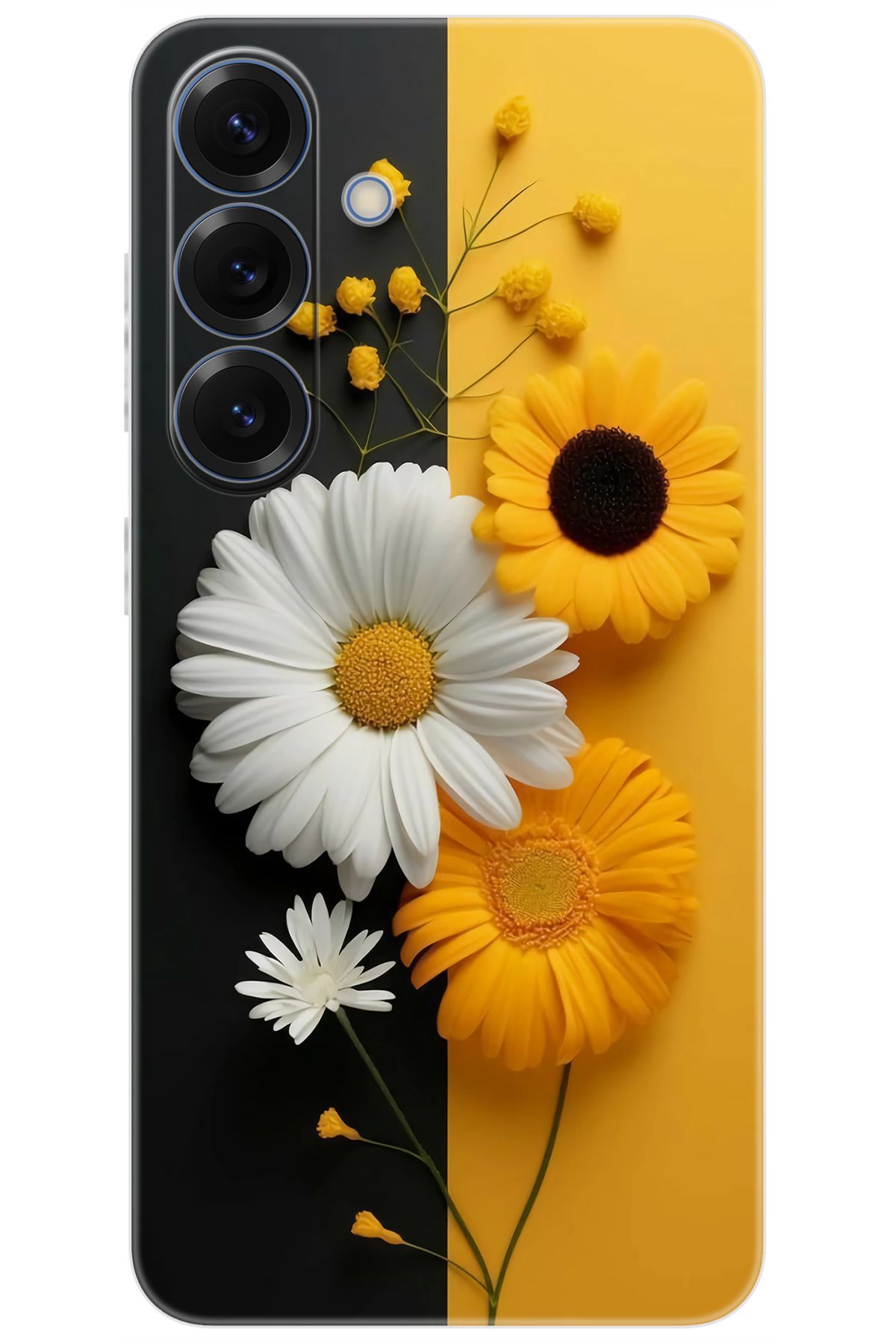 Ceppare Samsung Galaxy S25 (SM-S931B) Uyumlu Kılıf Desen Baskılı Silikon Papatya Serisi STK:737 CP-Jhb05mi