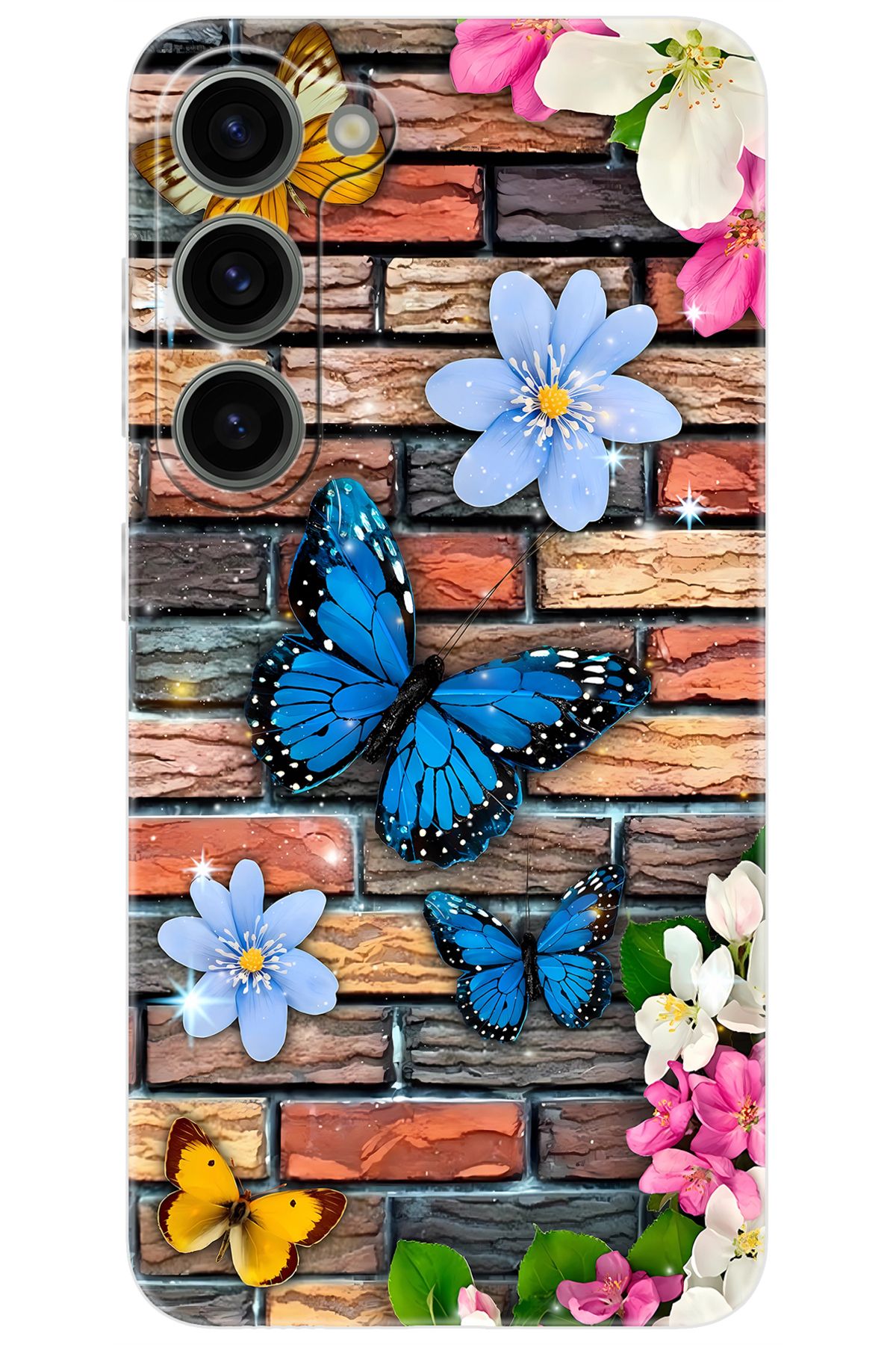 Ceppare Samsung Galaxy S23 (SM-S911B) Uyumlu Kılıf Desen Baskılı Silikon Kelebek STK:672 CP-UJk3m9W